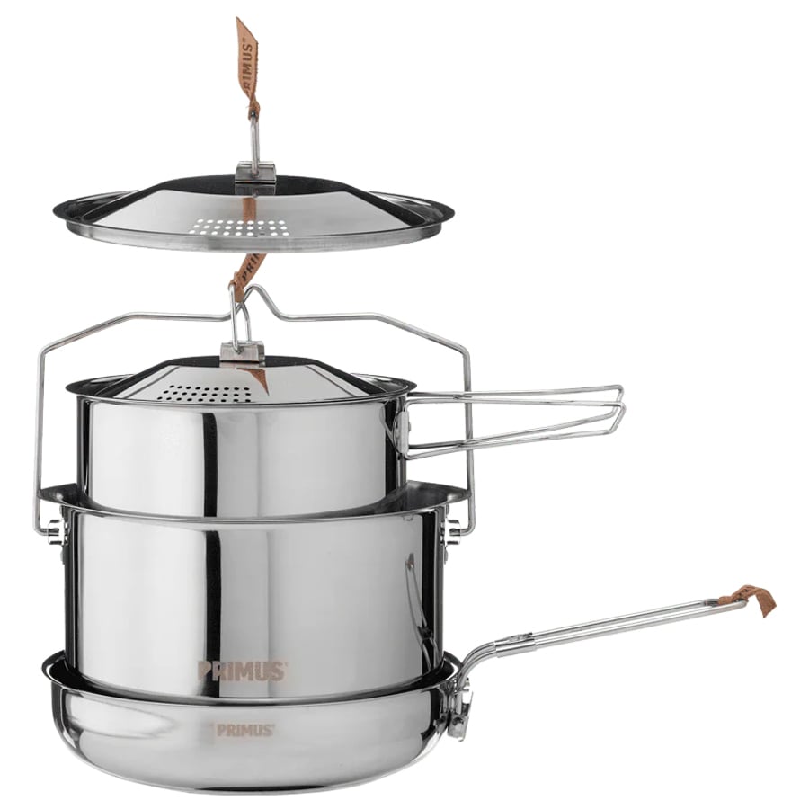 Zestaw naczyń turystycznych Primus Stainless Steel - 3 elementy