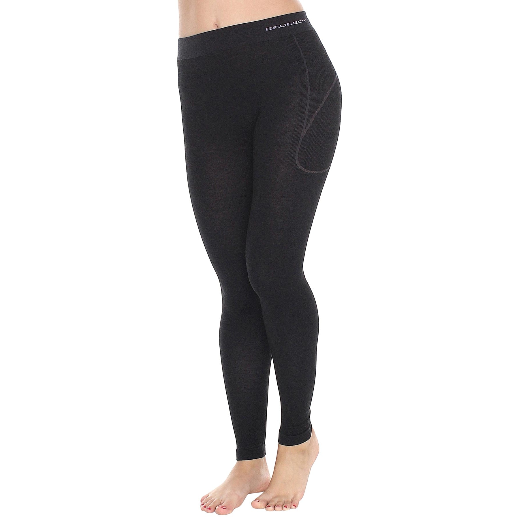 Legginsy termoaktywne damskie Brubeck Active Wool - Czarne