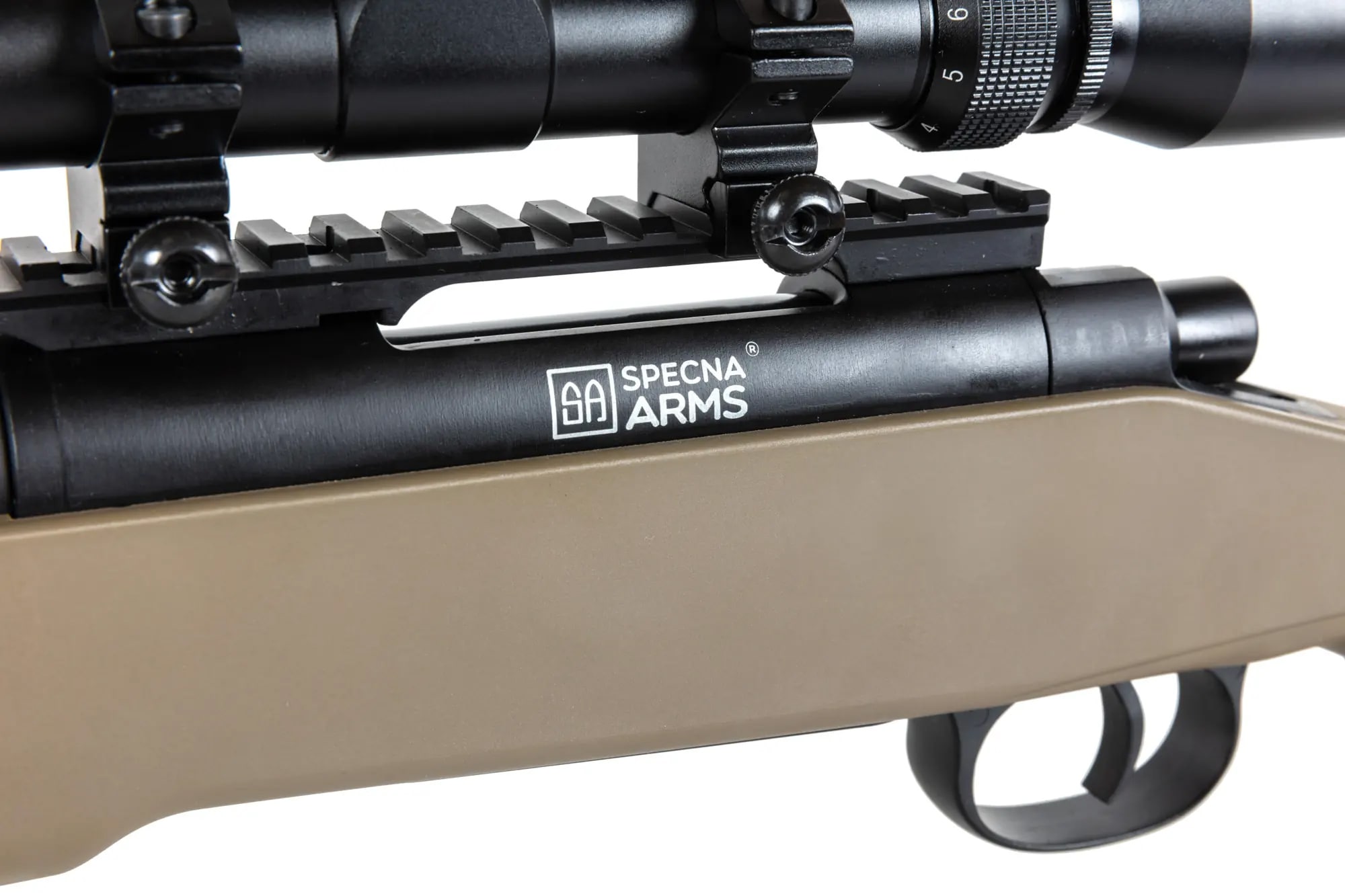 Karabin snajperski ASG Specna Arms SA-S02 Core High Velocity Upgraded z lunetą i dwójnogiem - Tan