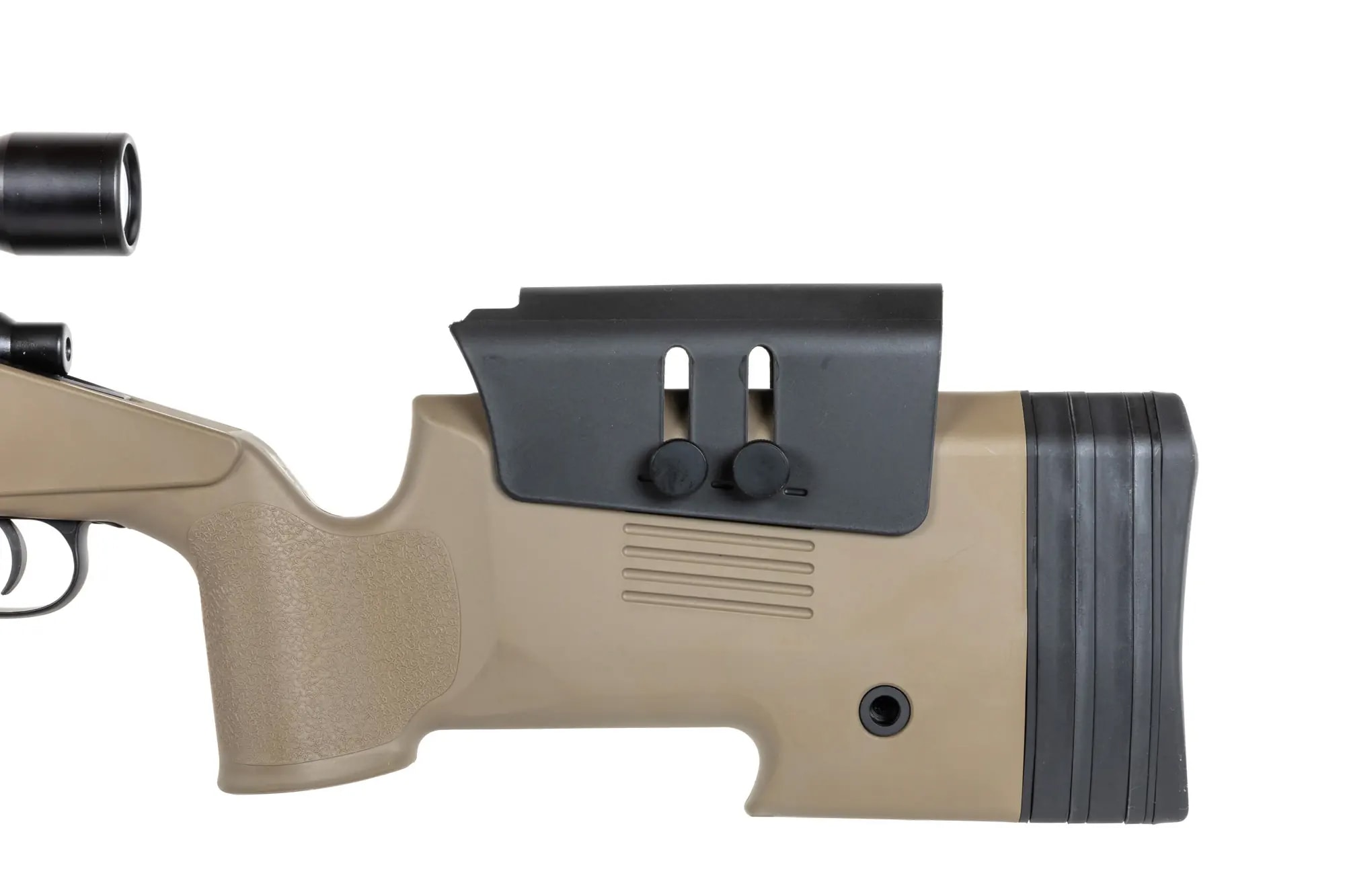 Karabin snajperski ASG Specna Arms SA-S02 Core High Velocity Upgraded z lunetą i dwójnogiem - Tan