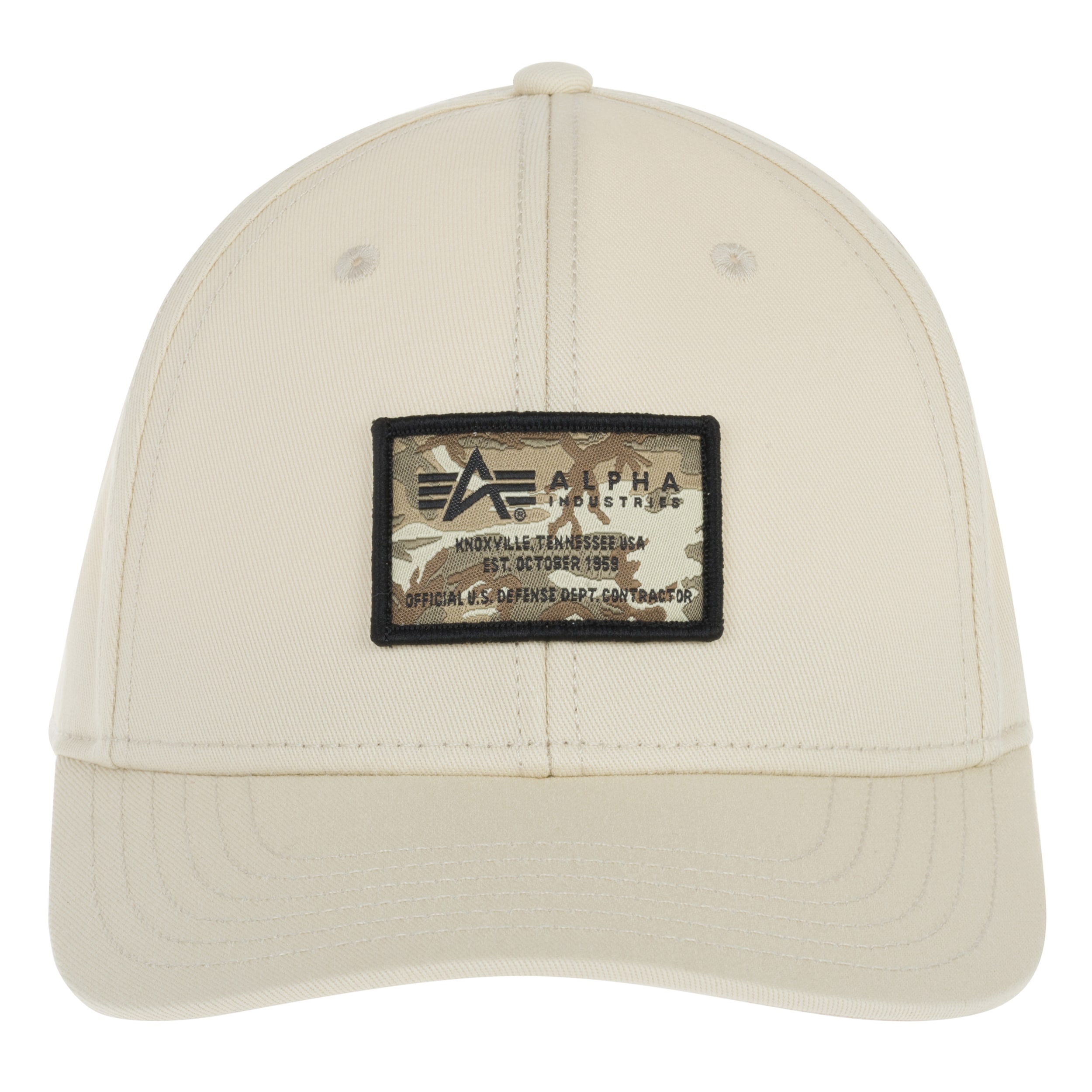 Czapka z daszkiem Alpha Industries Crew Camo Cap - Vintage White