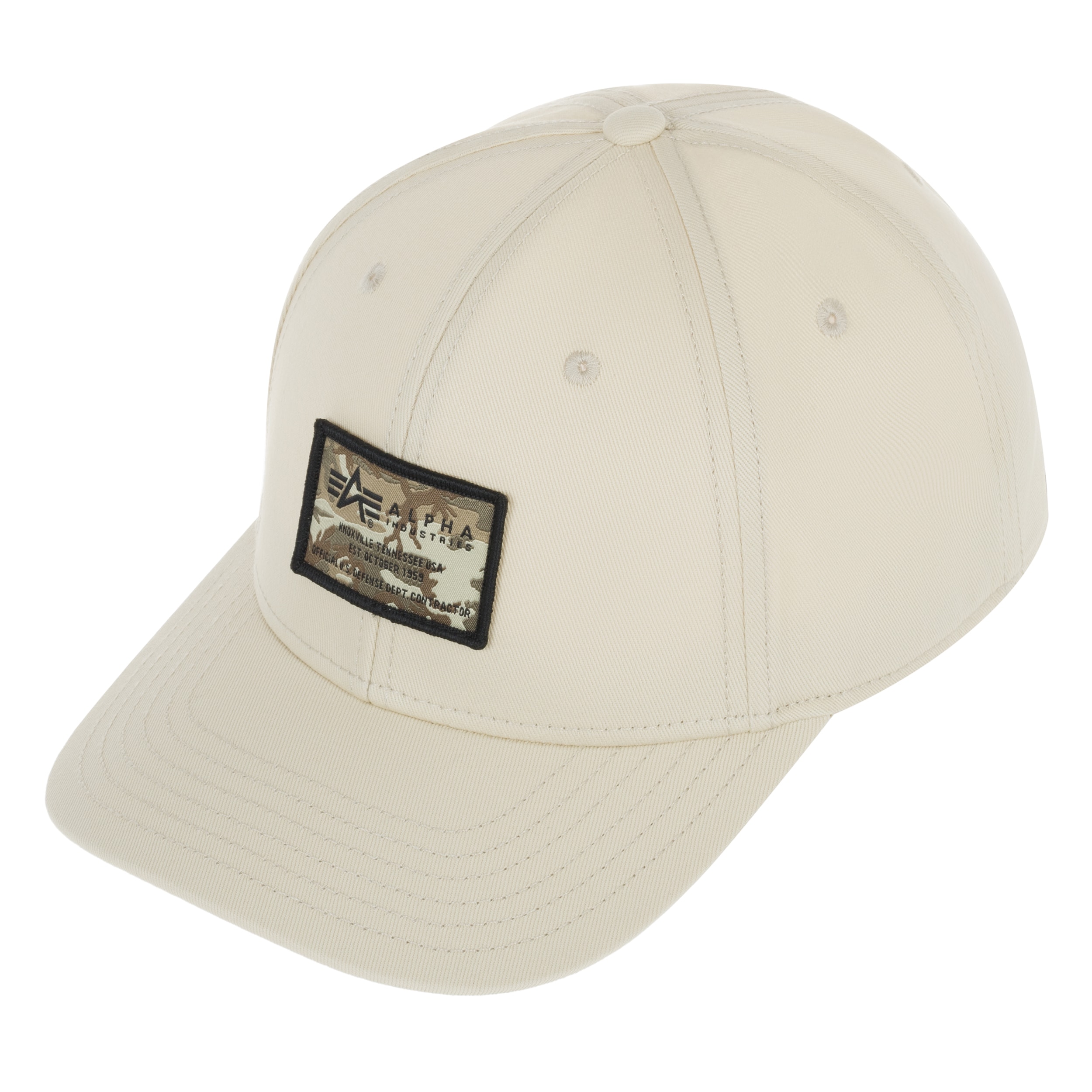 Czapka z daszkiem Alpha Industries Crew Camo Cap - Vintage White