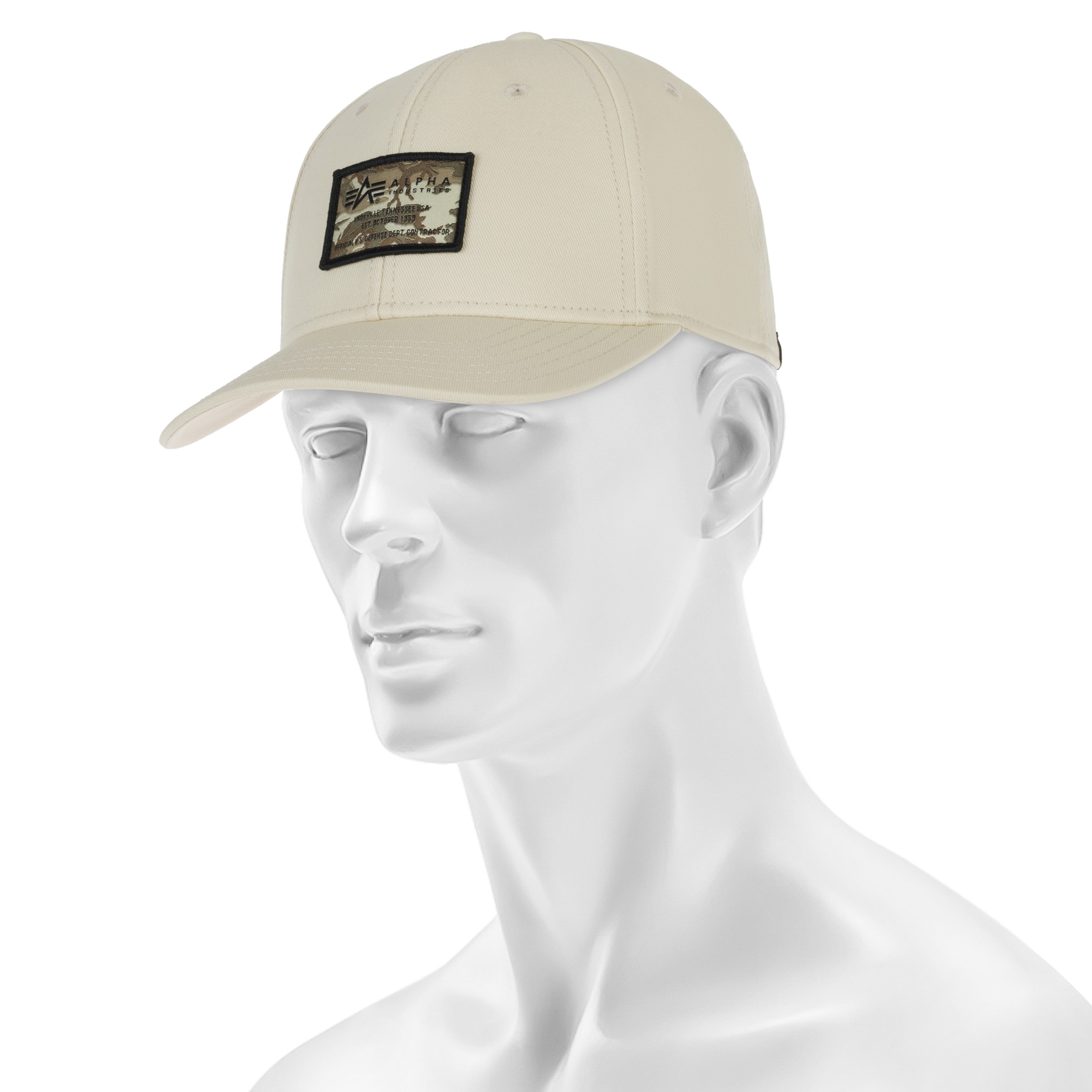 Czapka z daszkiem Alpha Industries Crew Camo Cap - Vintage White