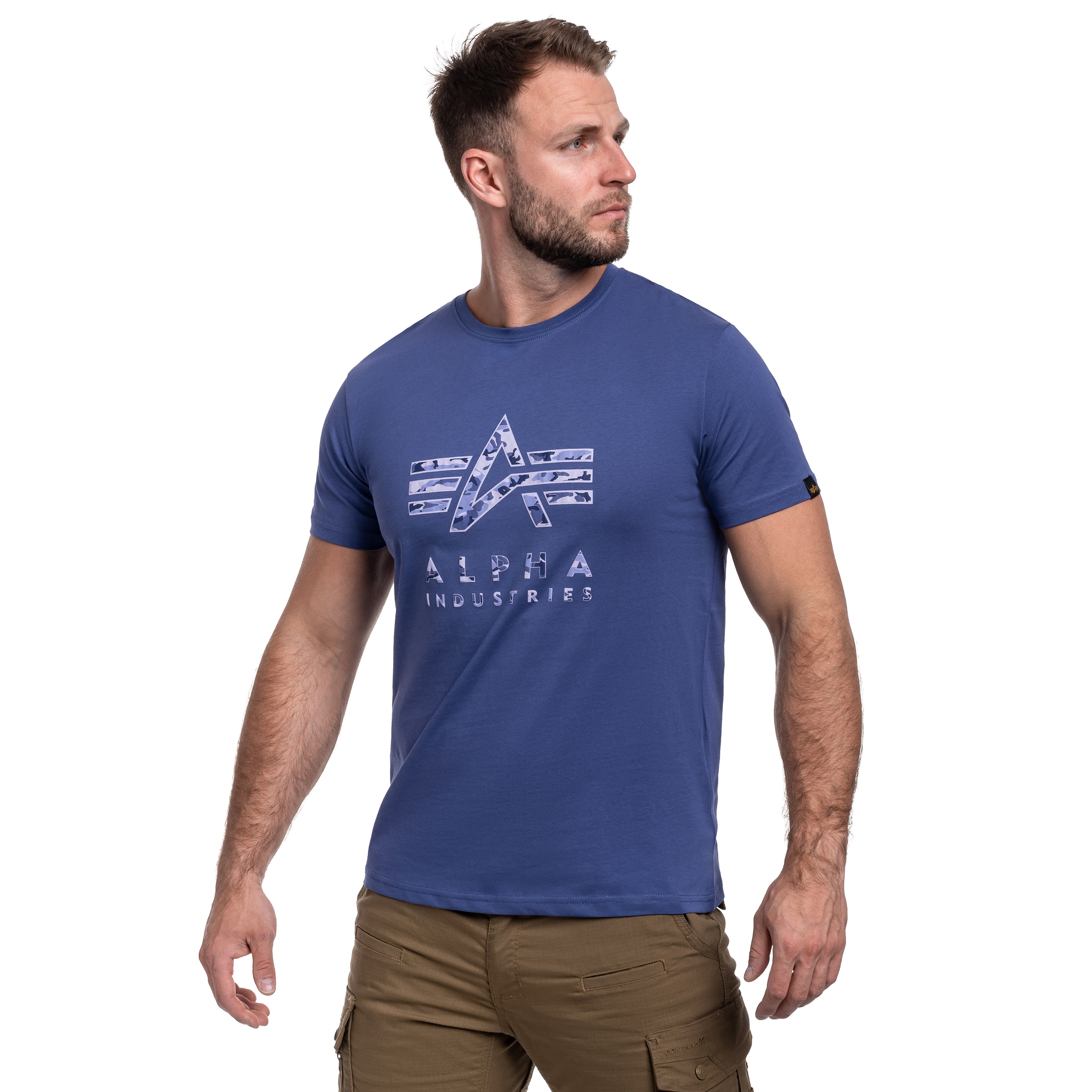 Koszulka T-Shirt Alpha Industries Camo Puff Print - Night Purple