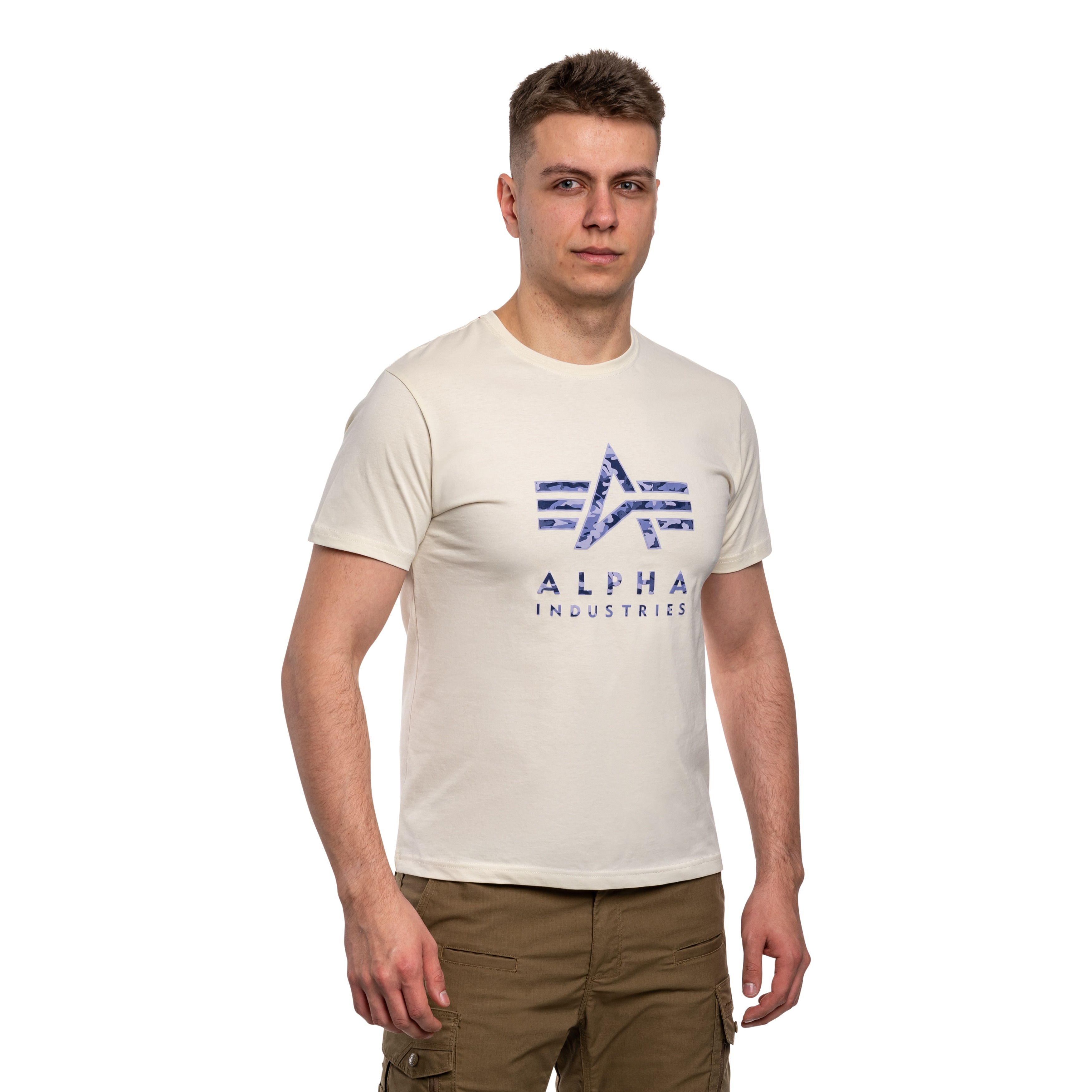 Футболка T-Shirt Alpha Industries Camo Puff Print - Vintage Worn Blue