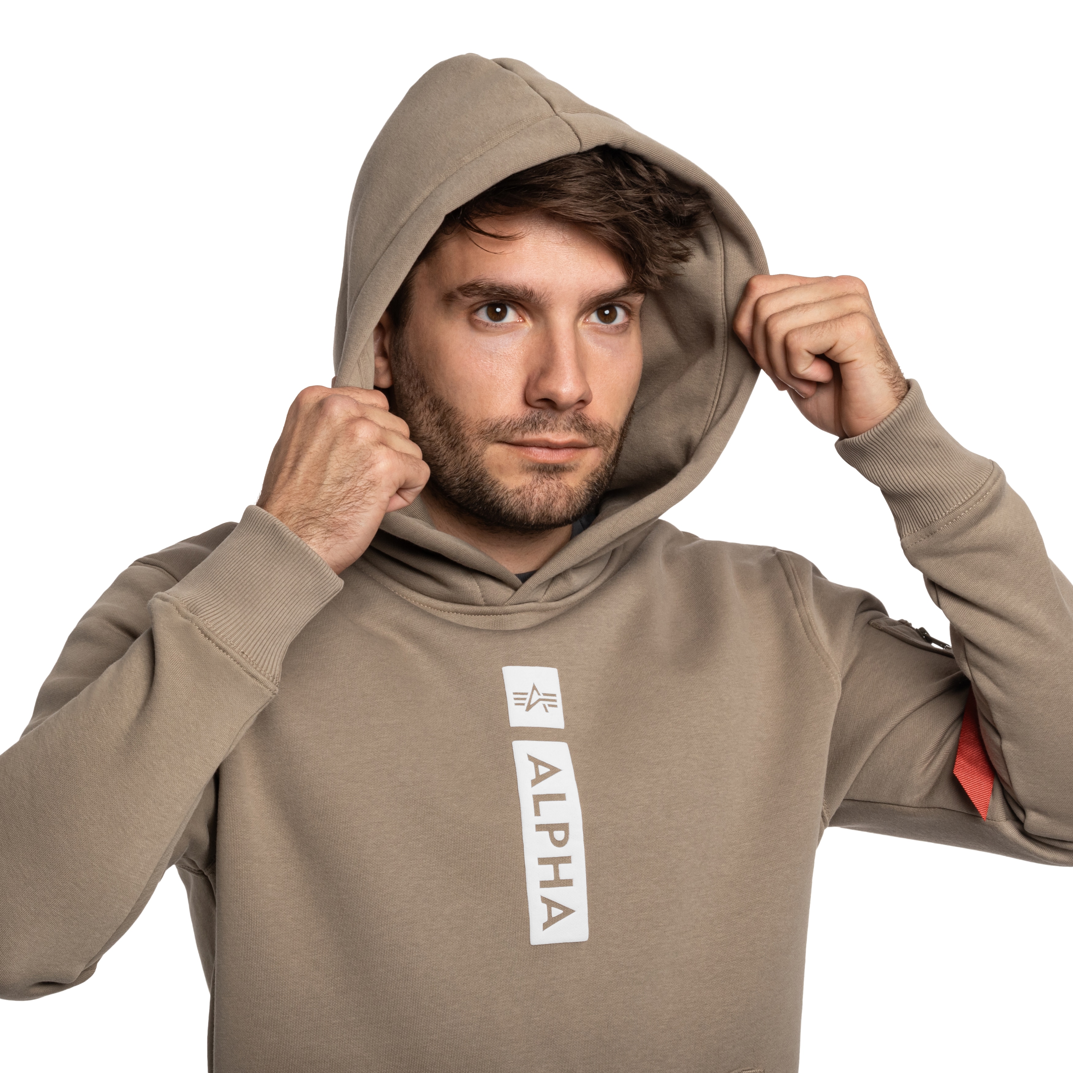 Bluza Alpha Industries Alpha Puff Print Hoodie - Vintage Sand