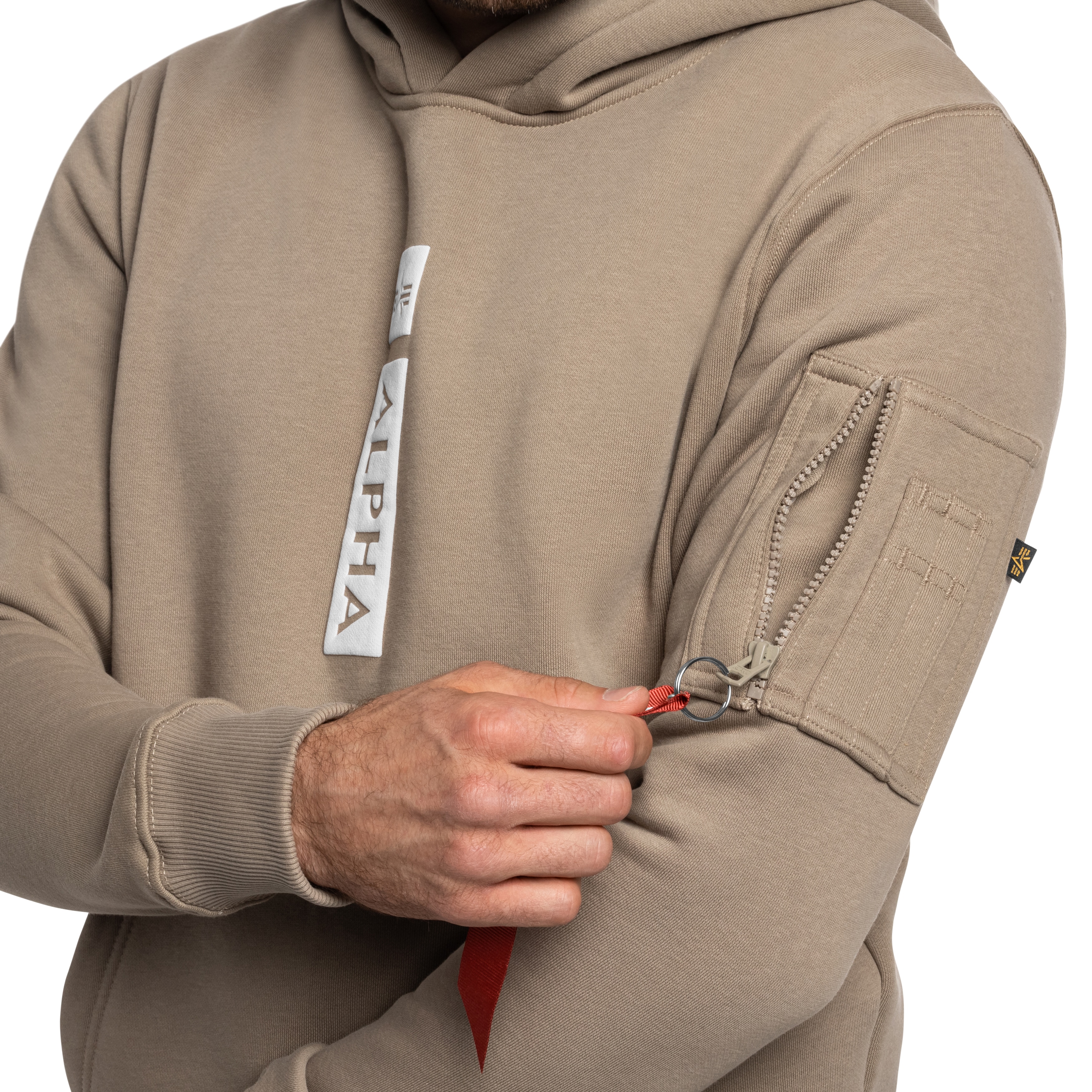 Bluza Alpha Industries Alpha Puff Print Hoodie - Vintage Sand