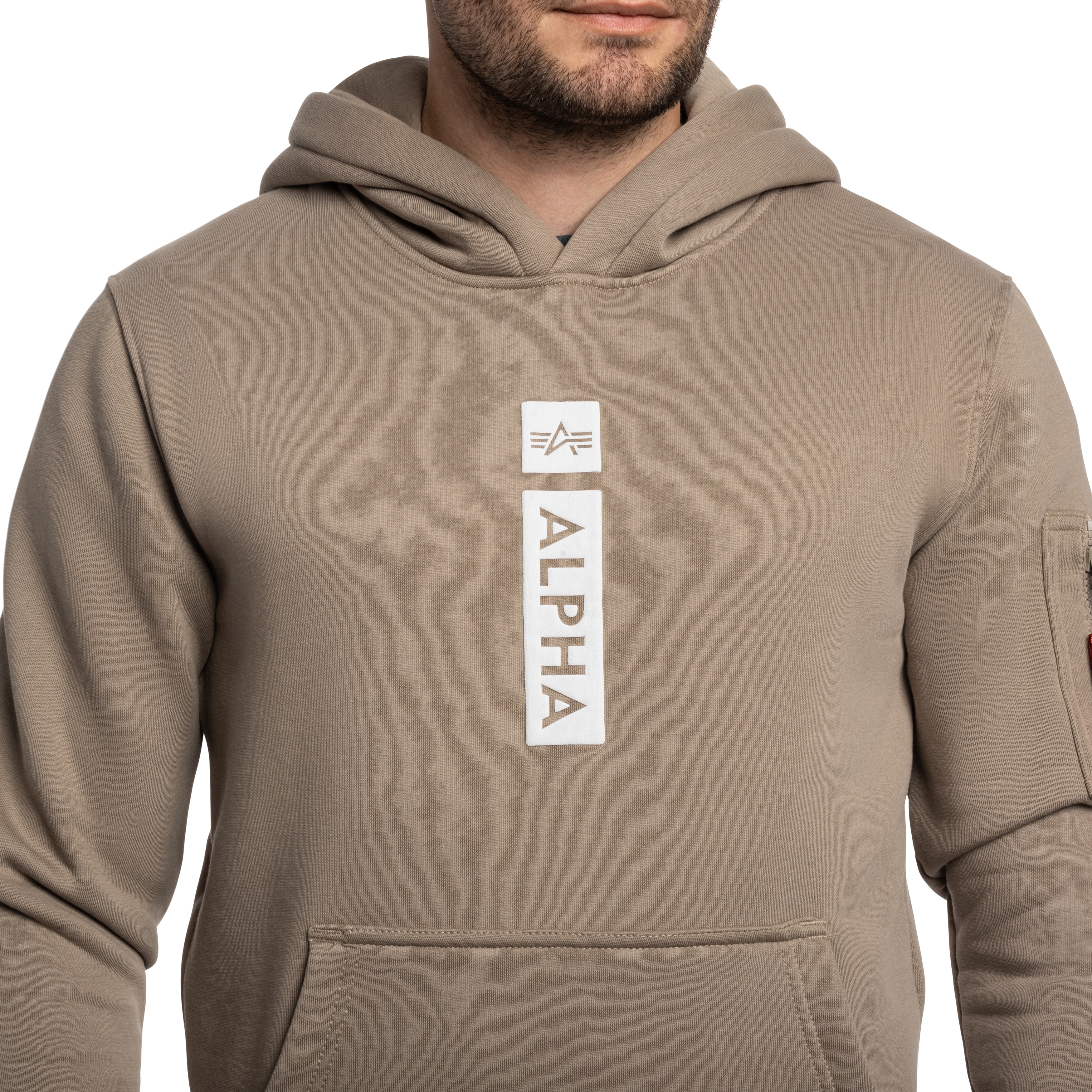 Кофта Alpha Industries Alpha Puff Print Hoodie - Vintage Sand