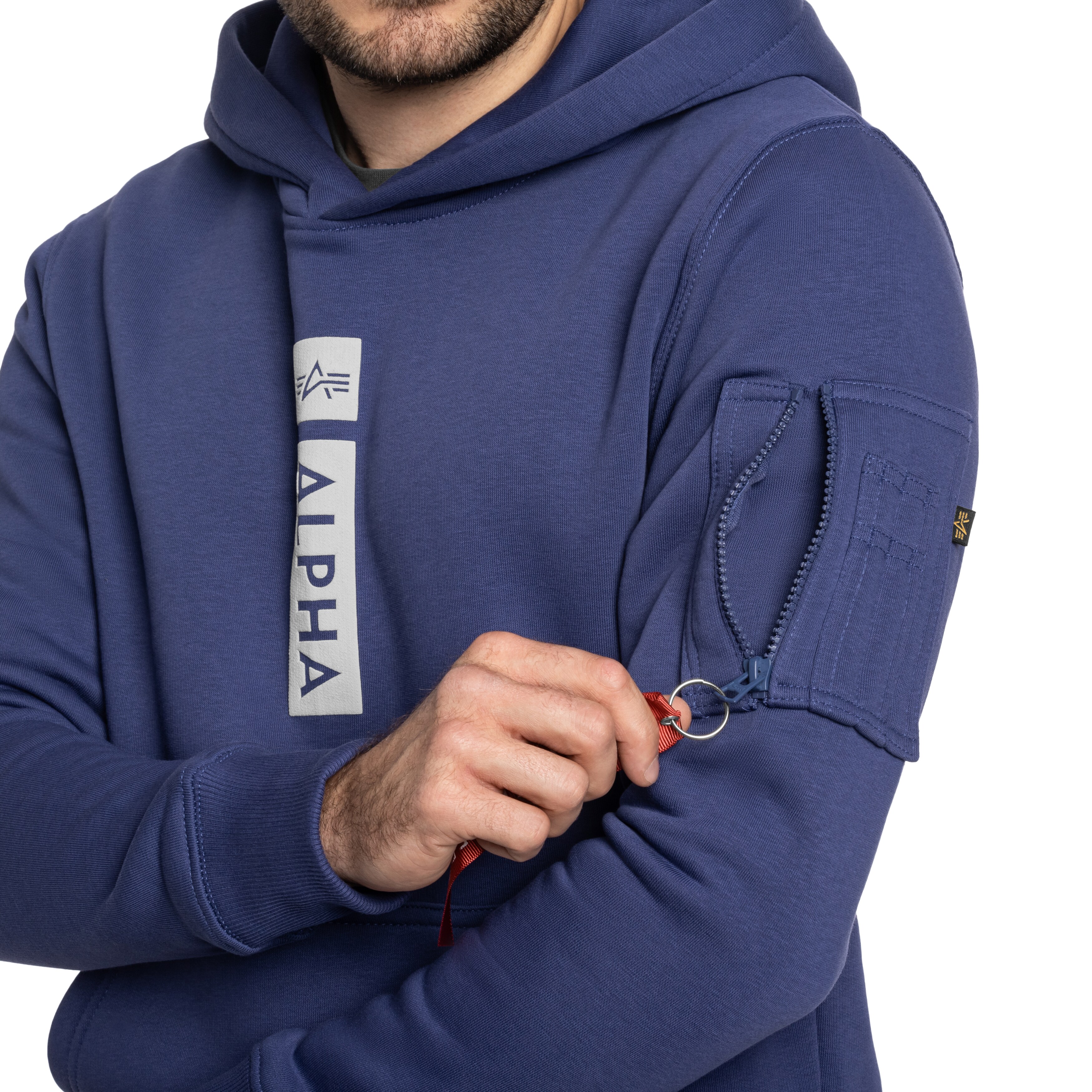 Bluza Alpha Industries Alpha Puff Print Hoodie - Night Purple