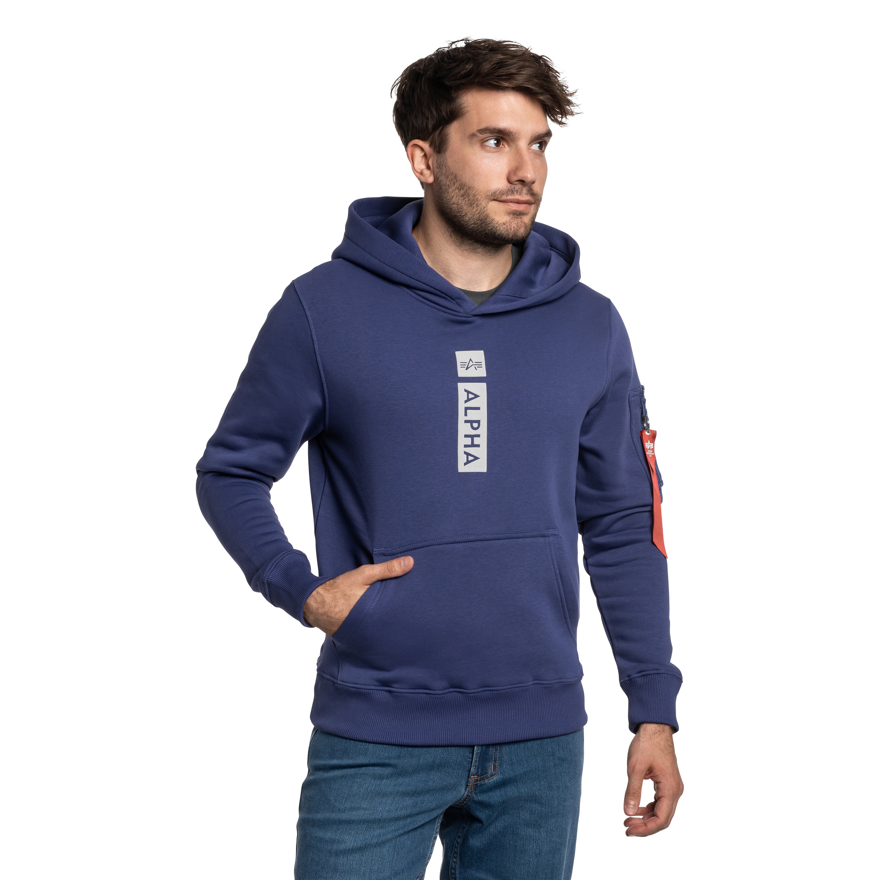 Bluza Alpha Industries Alpha Puff Print Hoodie - Night Purple