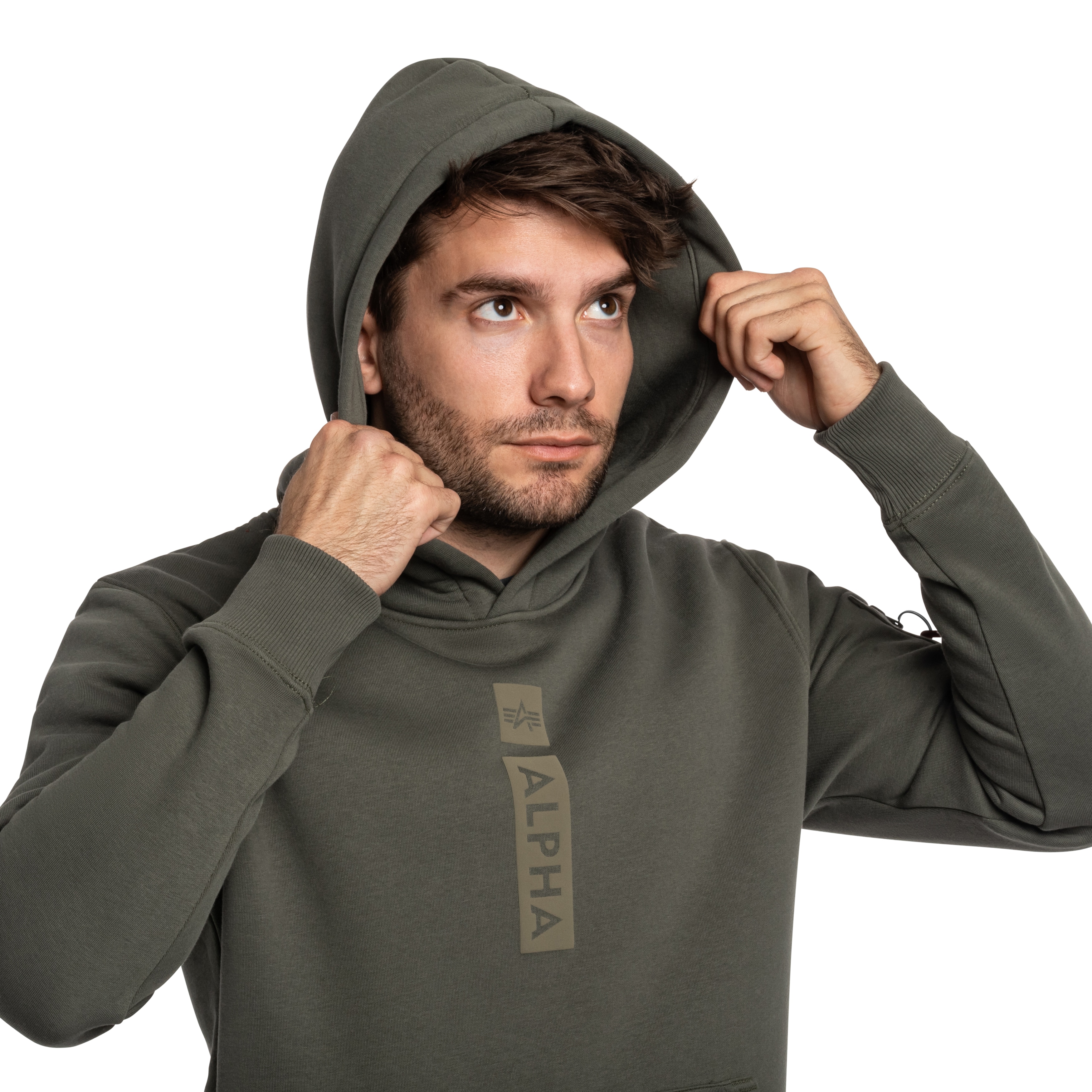 Bluza Alpha Industries Alpha Puff Print Hoodie - Dark Olive