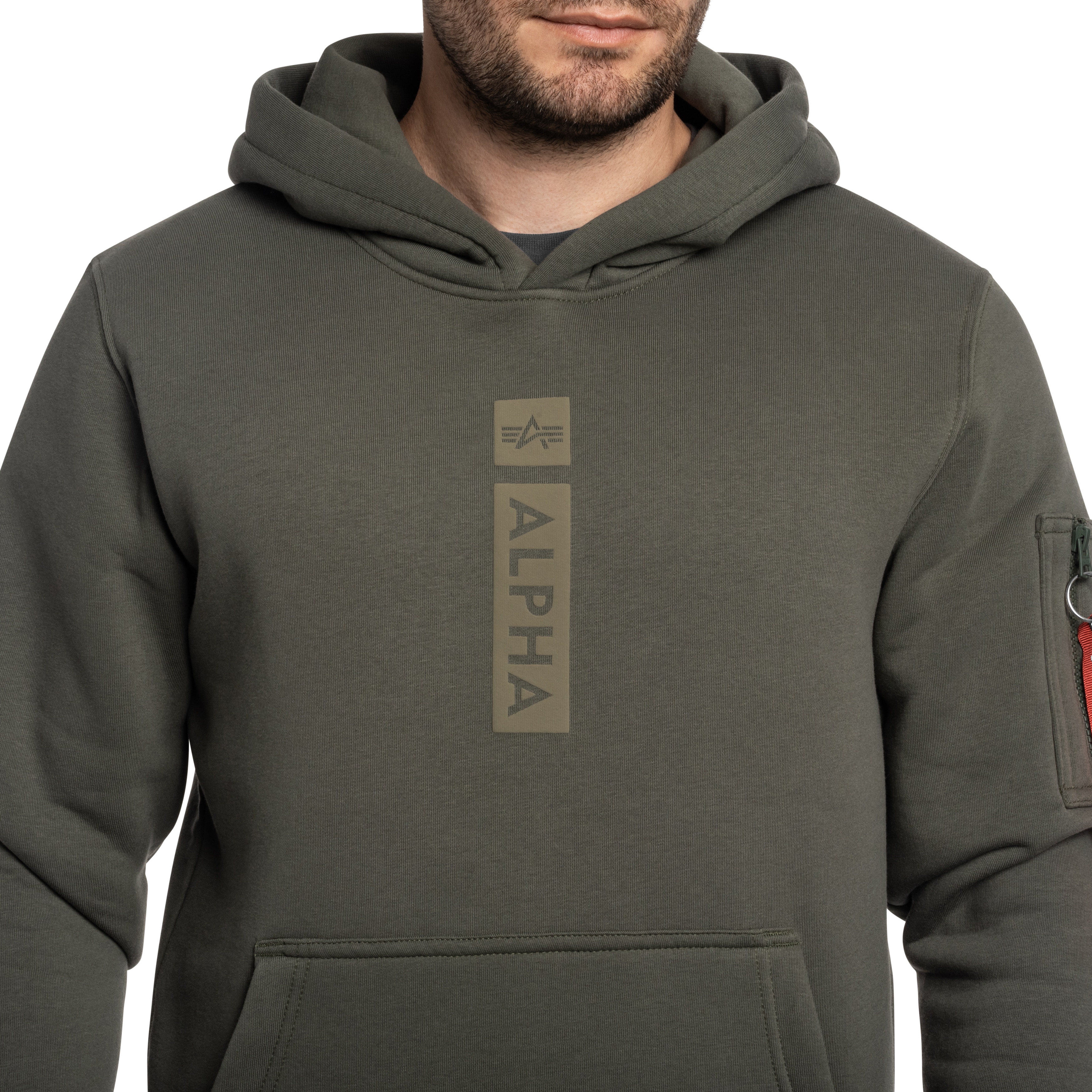 Bluza Alpha Industries Alpha Puff Print Hoodie - Dark Olive