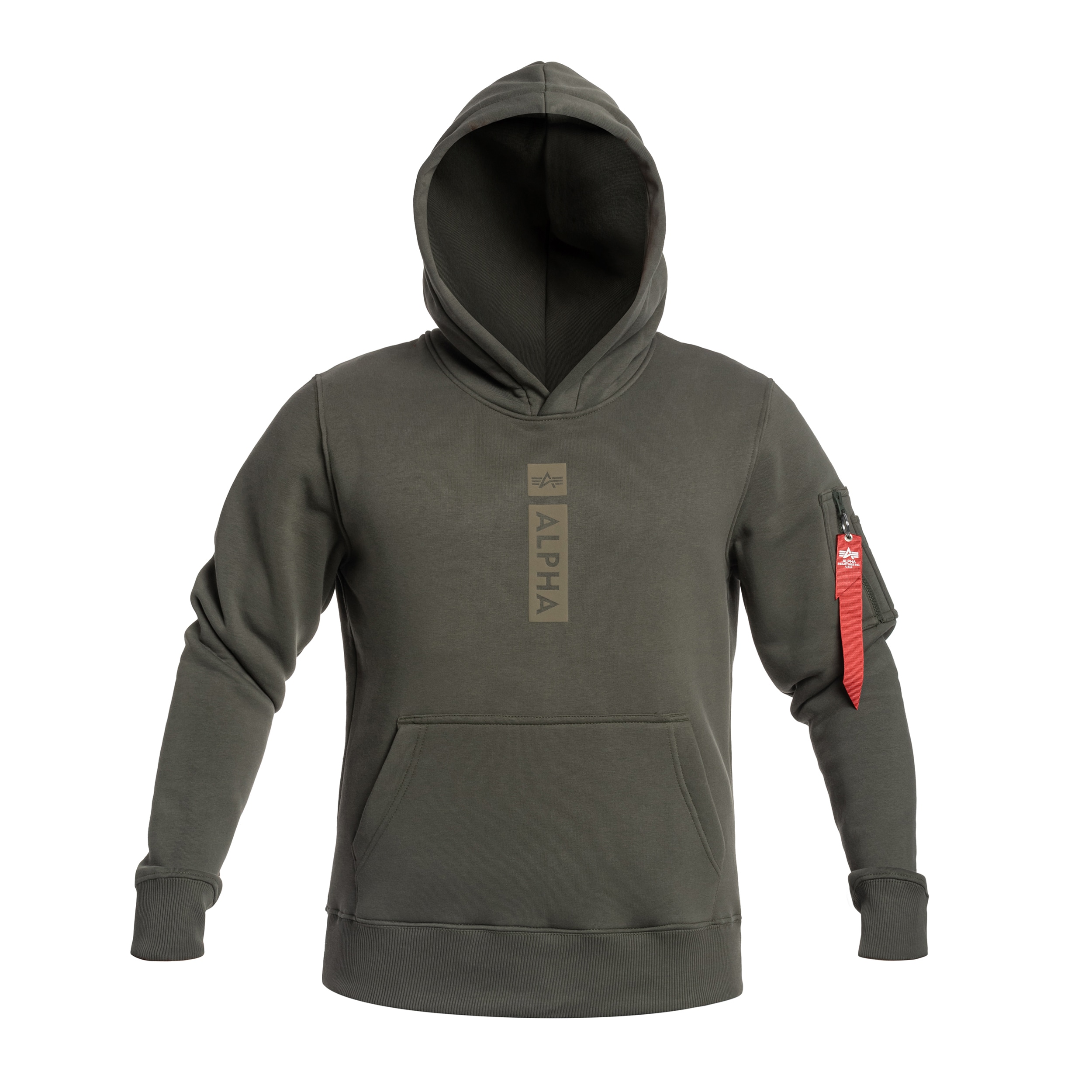 Bluza Alpha Industries Alpha Puff Print Hoodie - Dark Olive
