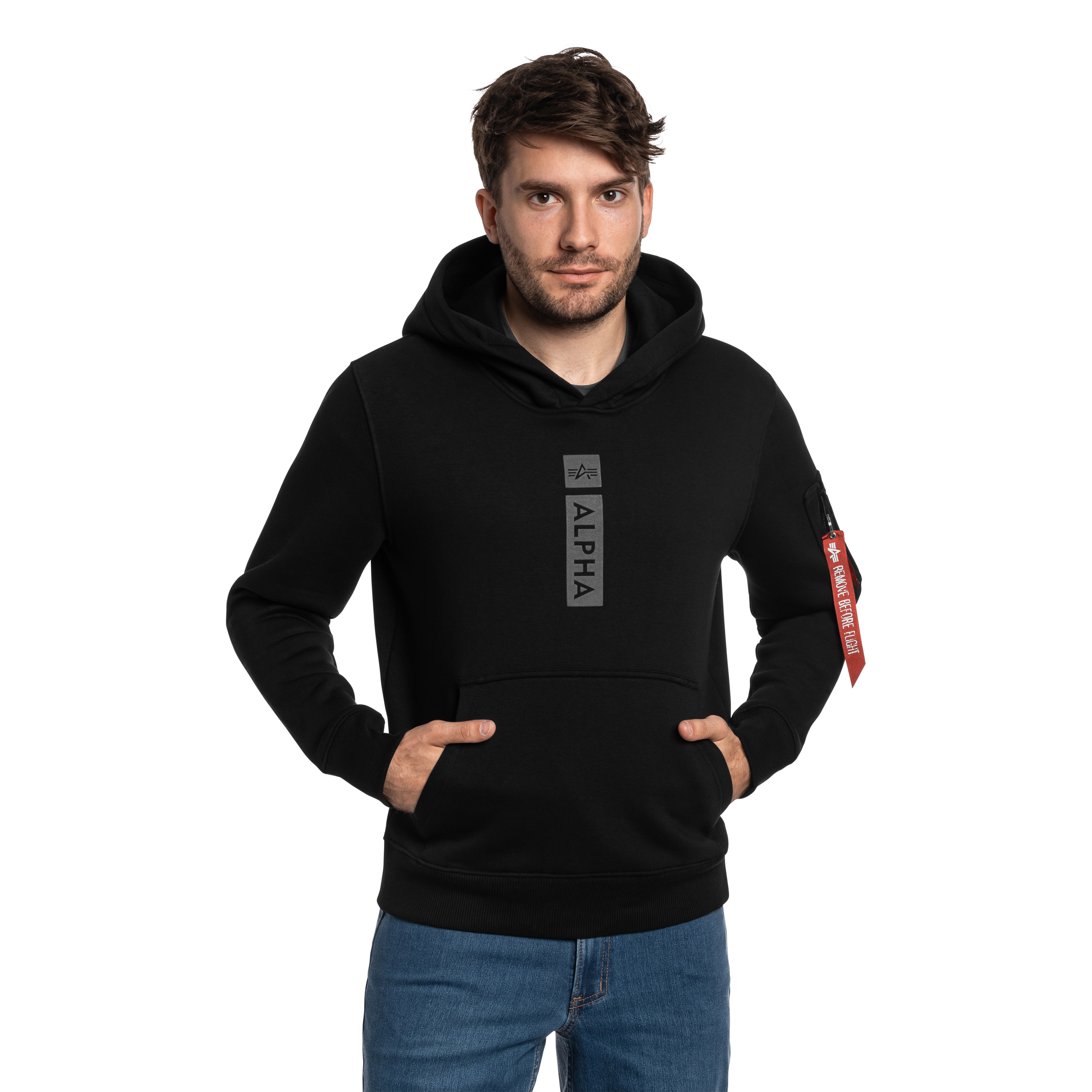 Кофта Alpha Industries Alpha Puff Print Hoodie - Black