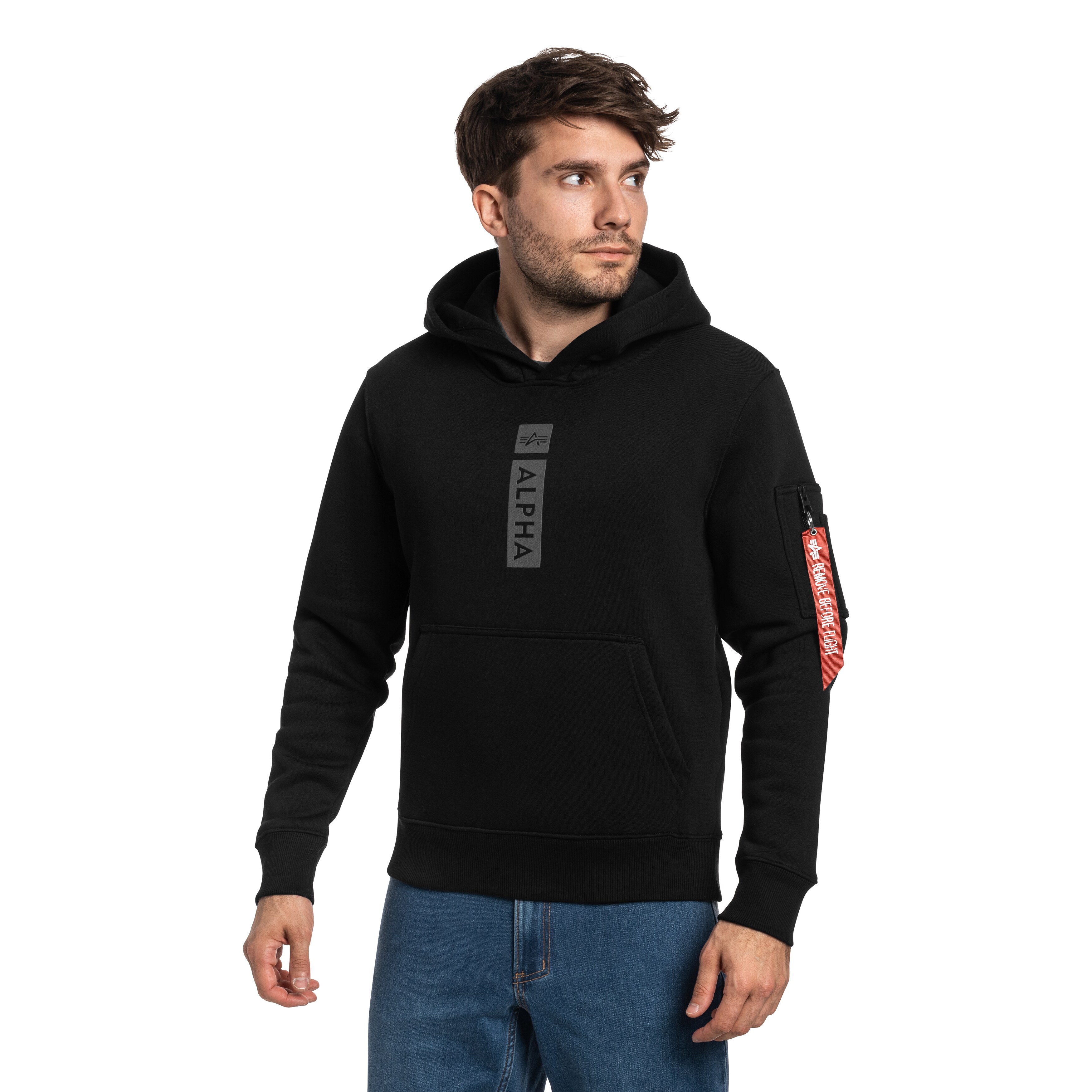 Bluza Alpha Industries Alpha Puff Print Hoodie - Black