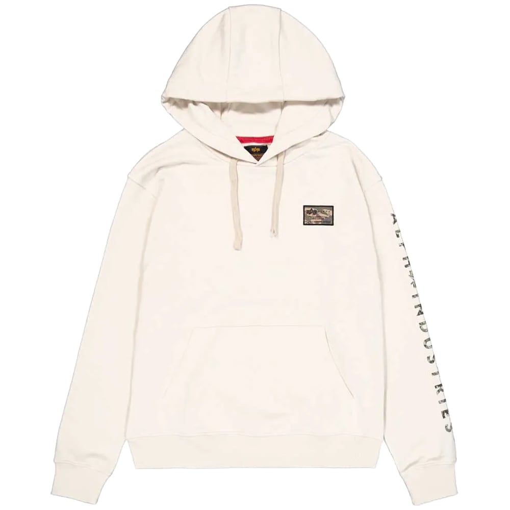 Bluza Alpha Industries Camo Sleeve Hoodie - Vintage White