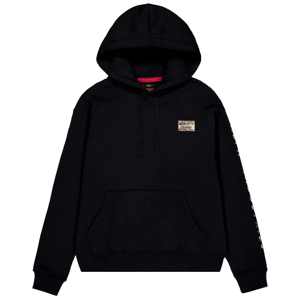 Bluza Alpha Industries Camo Sleeve Hoodie - Black