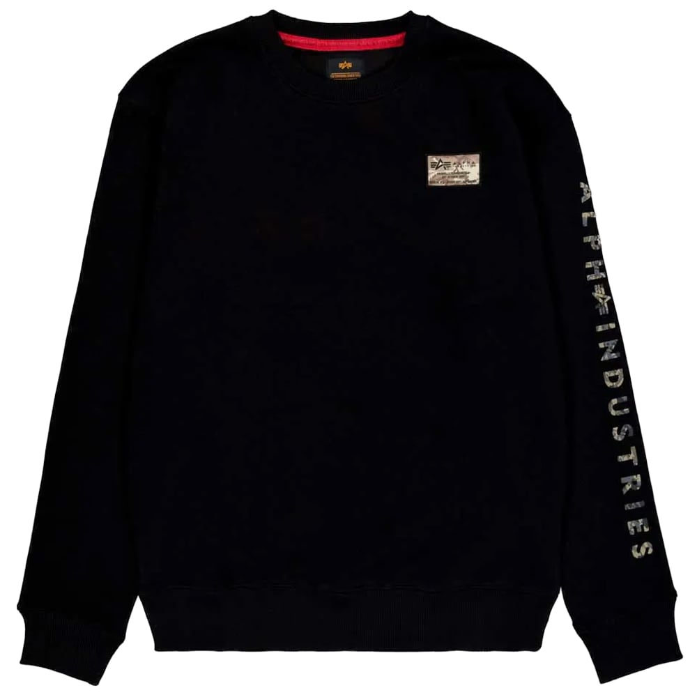 Bluza Alpha Industries Camo Sleeve Crewneck - Black