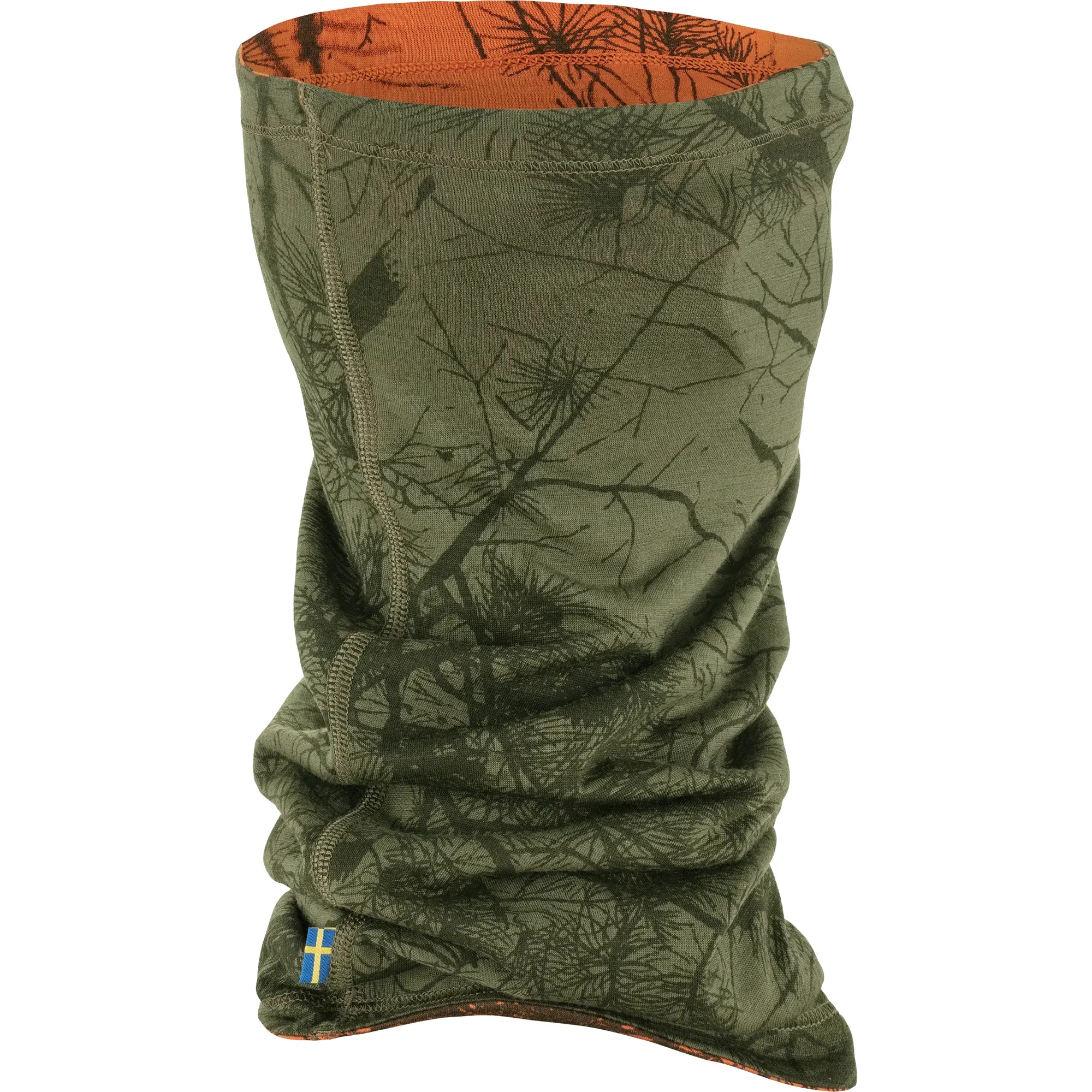 Chusta ochronna Fjallraven Lappland Neck Gaiter - Green Camo-Orange/Multi Camo