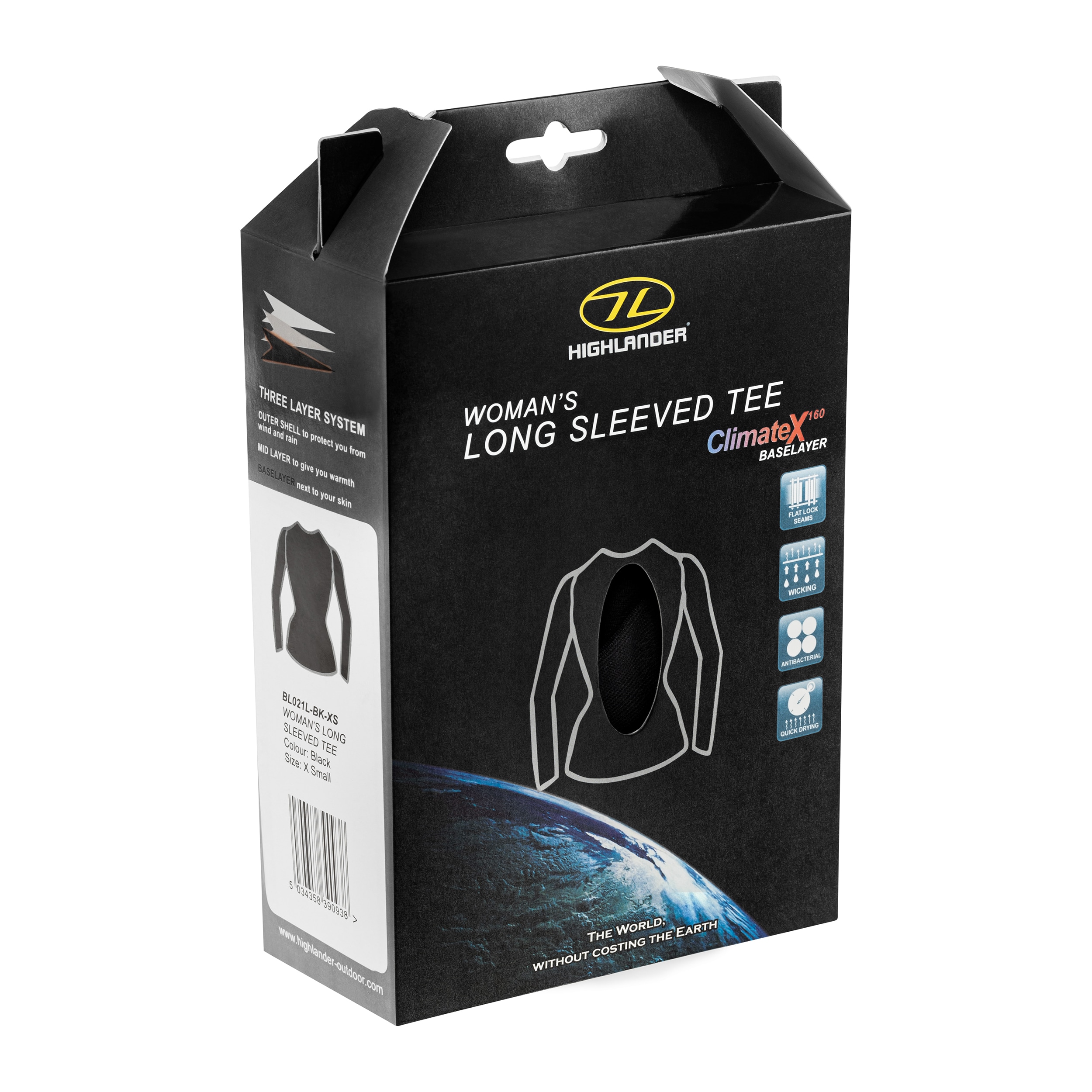 Koszulka termoaktywna damska Highlander Outdoor Long Sleeve Climate-X - Black