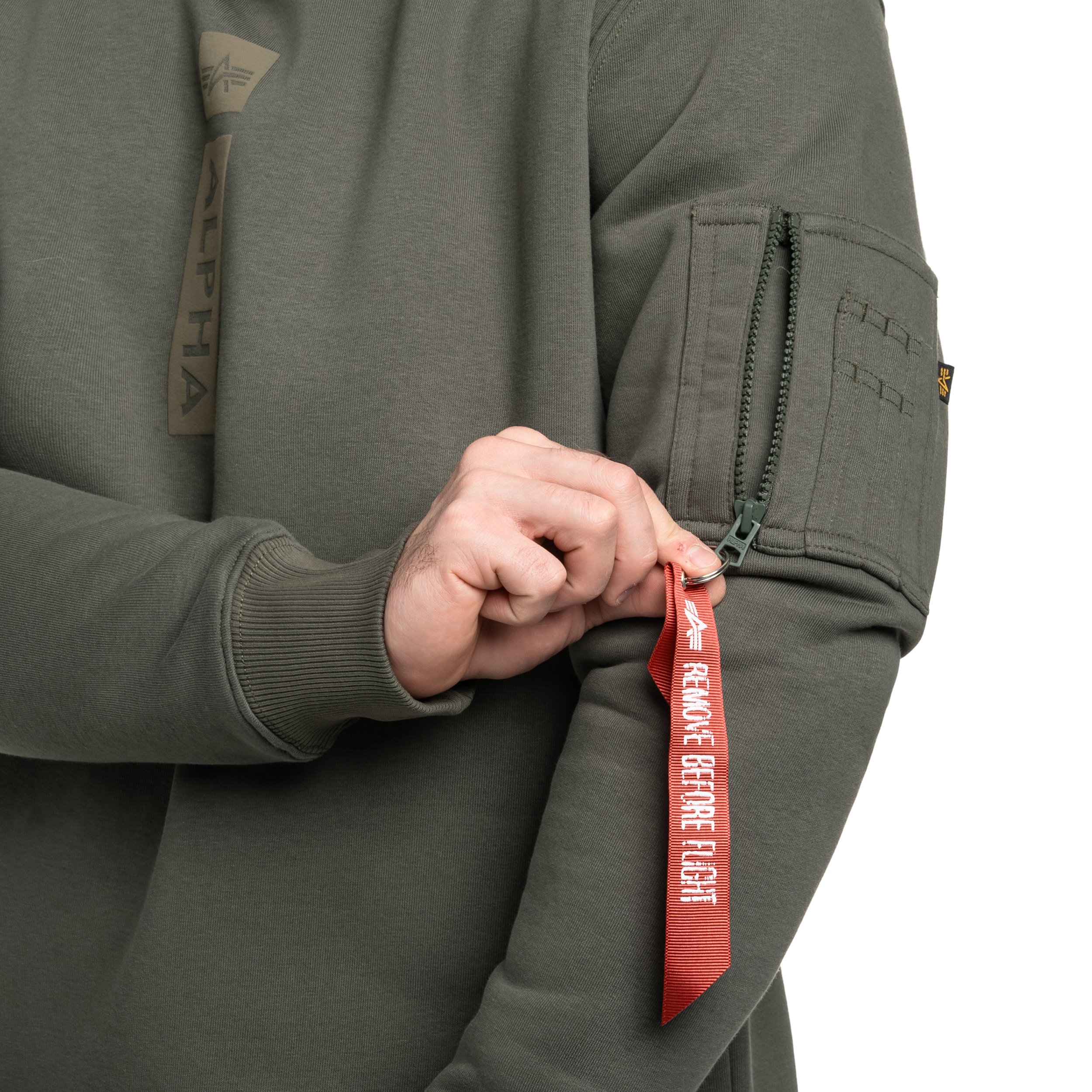 Bluza Alpha Industries Reflective Print Sweater - Dark Olive