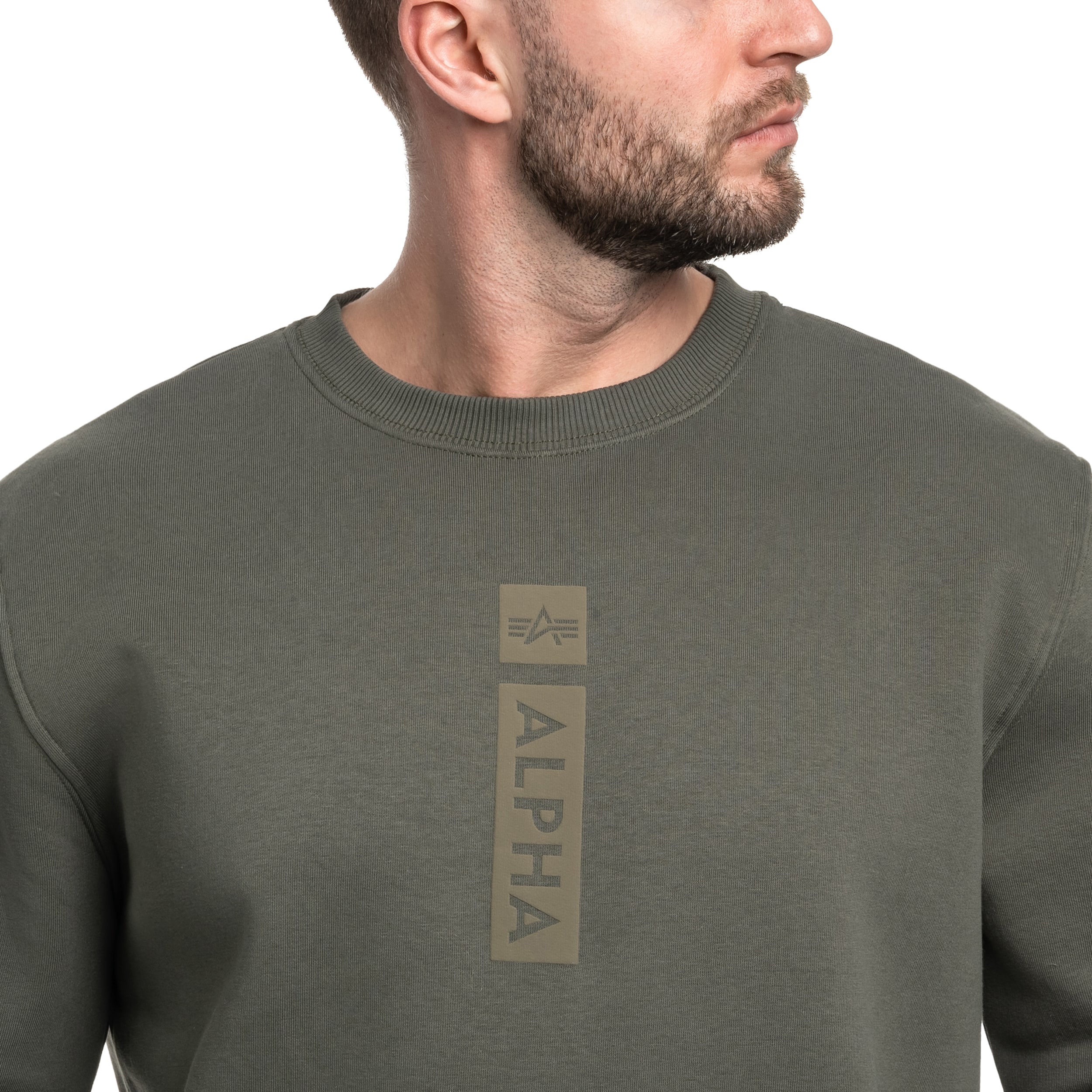 Bluza Alpha Industries Reflective Print Sweater - Dark Olive