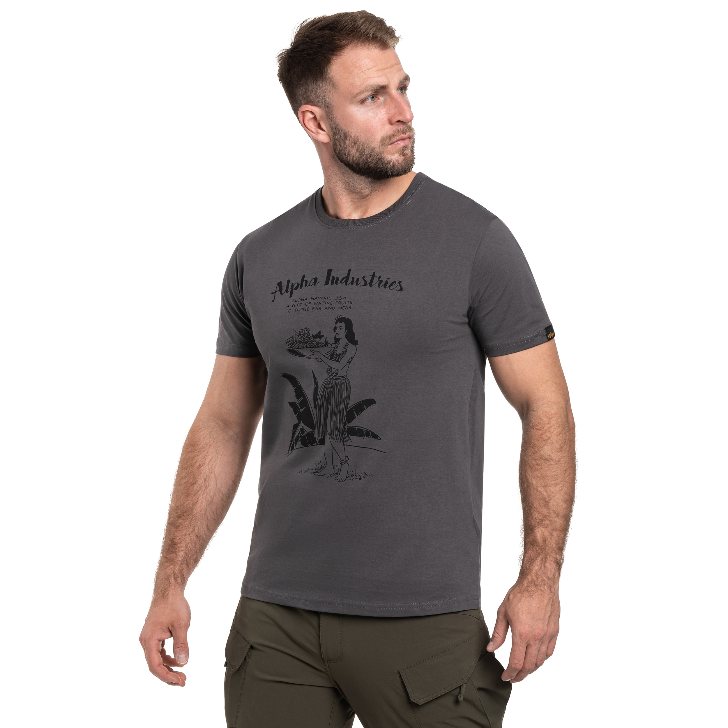 Koszulka T-shirt Alpha Industries Hawaii - Vintage Grey