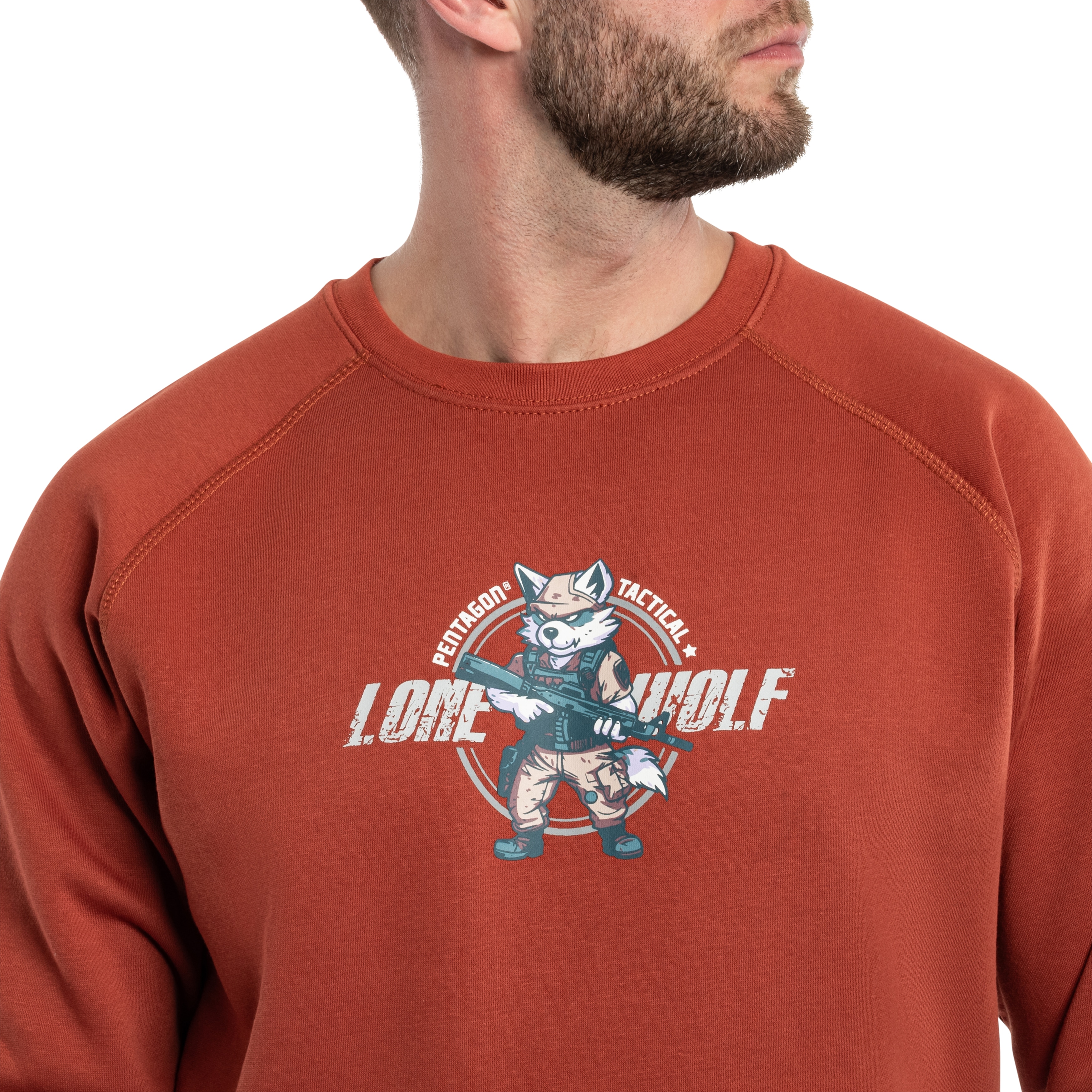 Bluza Pentagon Hawk Lone Wolf - Maroon Red