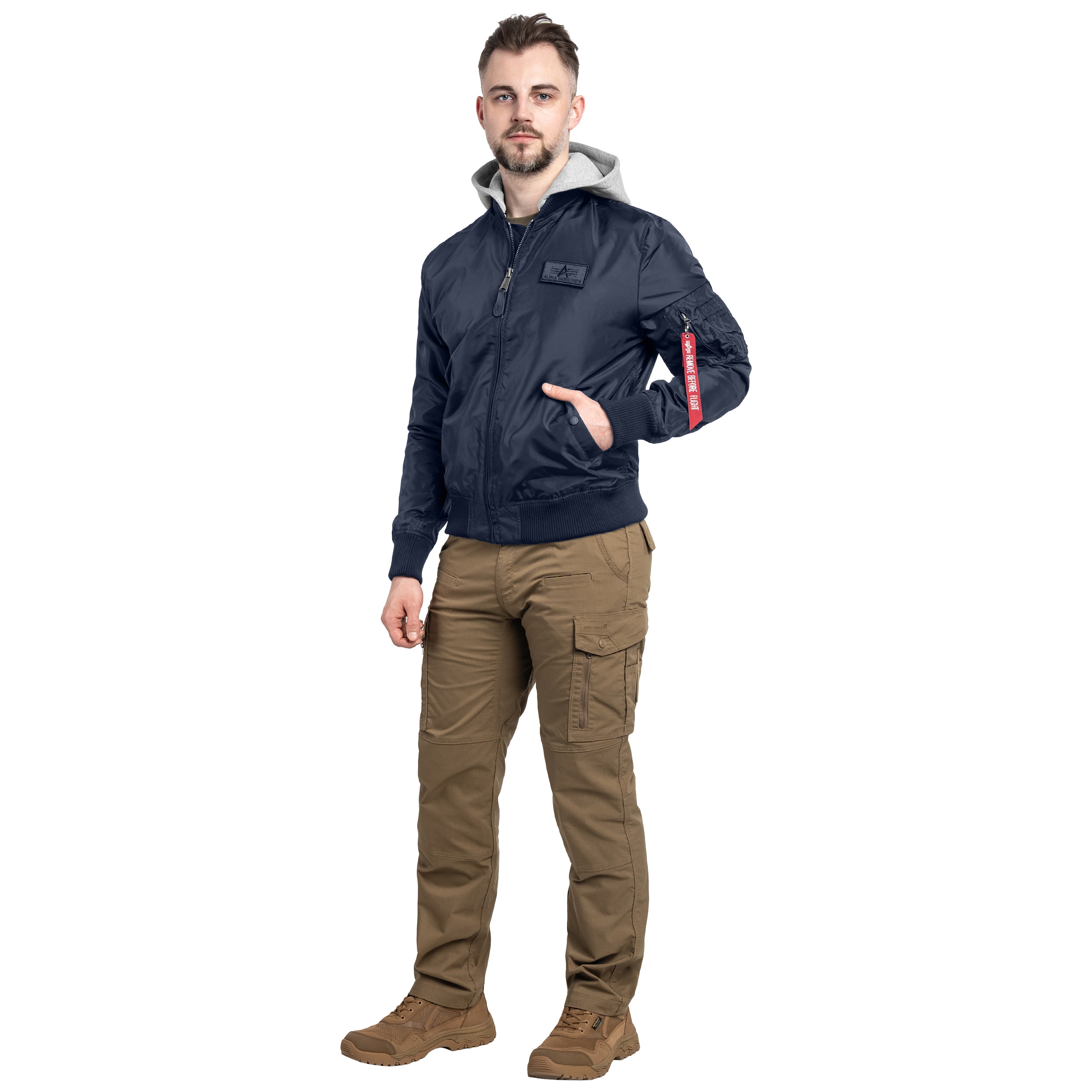 Kurtka Alpha Industries MA-1 TT Hood - Replica Blue