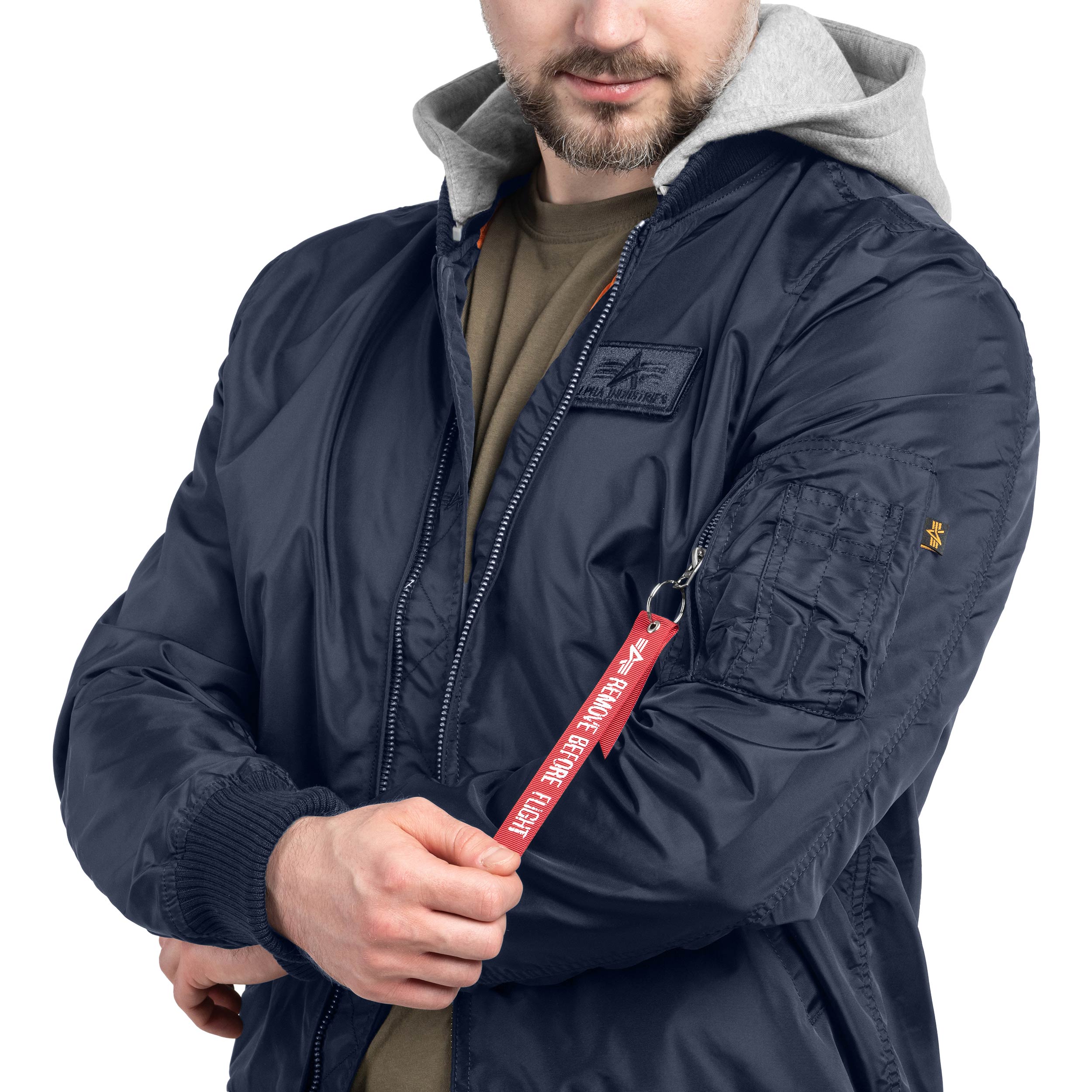 Kurtka Alpha Industries MA-1 TT Hood - Replica Blue