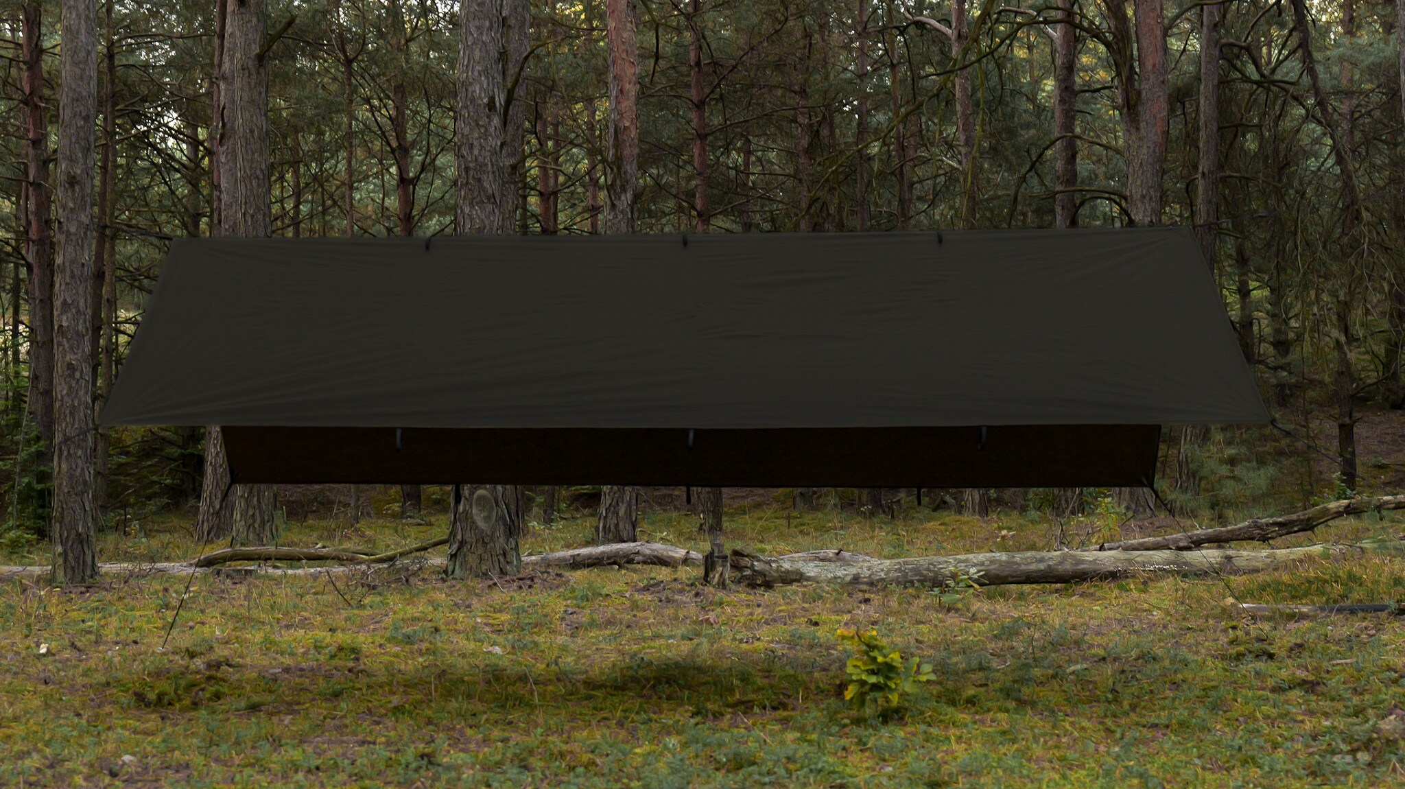 Płachta biwakowa TigerWood Tarp T2 3 x 2 m - Dark Khaki