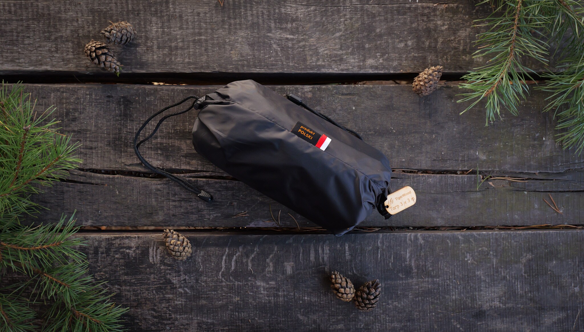 Płachta biwakowa TigerWood Tarp T2 3 x 3 m - Black