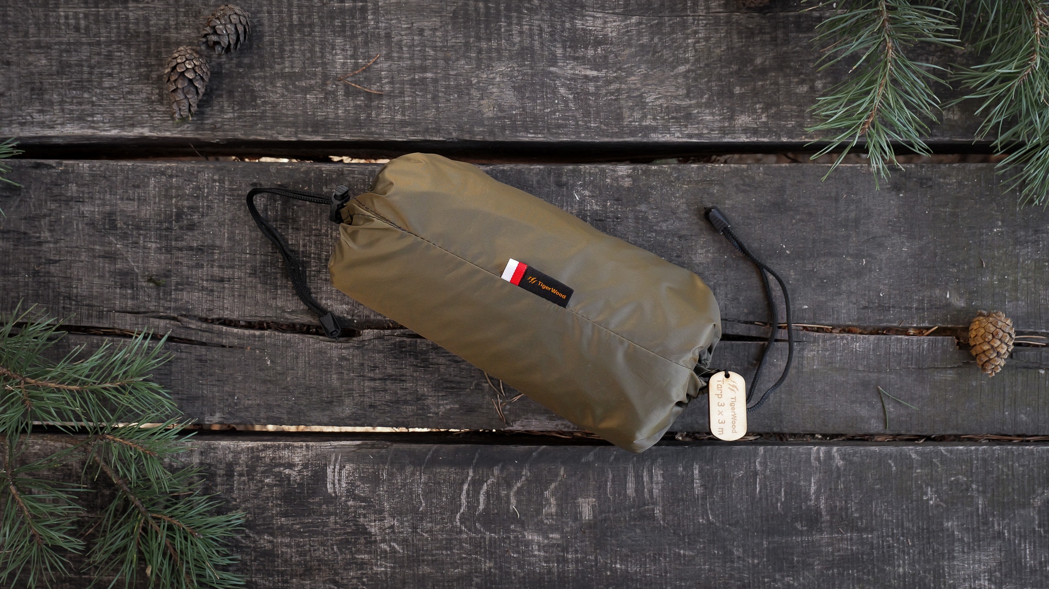 Płachta biwakowa TigerWood Tarp T2 3 x 3 m - Khaki