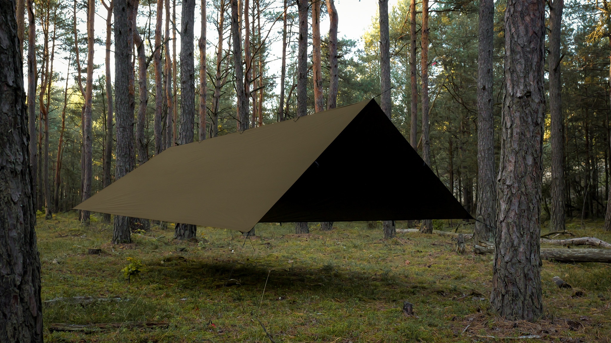 Płachta biwakowa TigerWood Tarp T2 3 x 3 m - Khaki