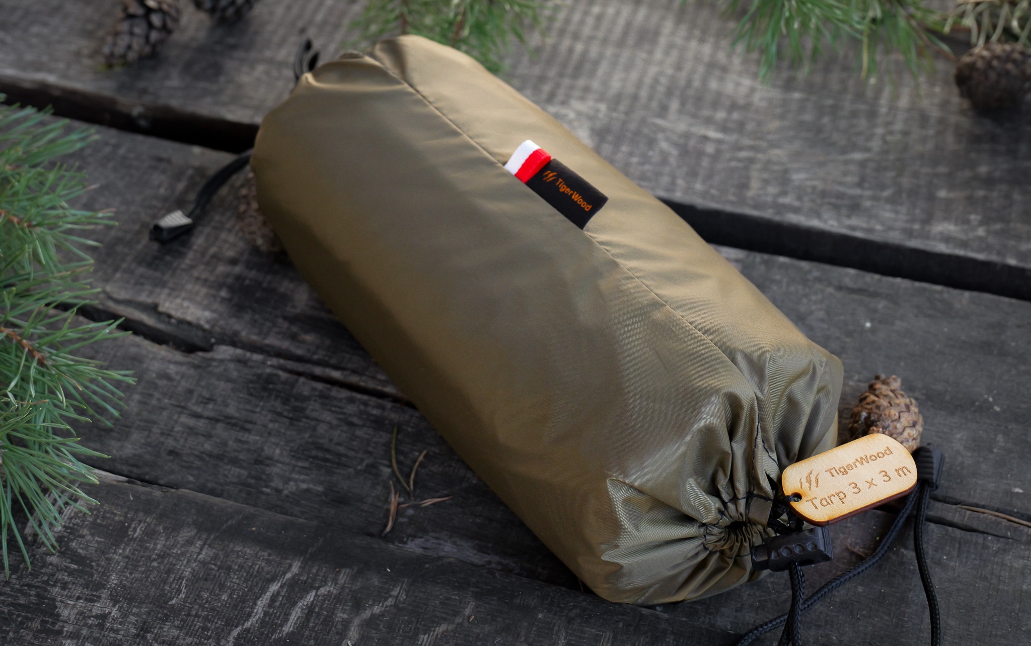 Płachta biwakowa TigerWood Tarp T2 3 x 3 m - Khaki