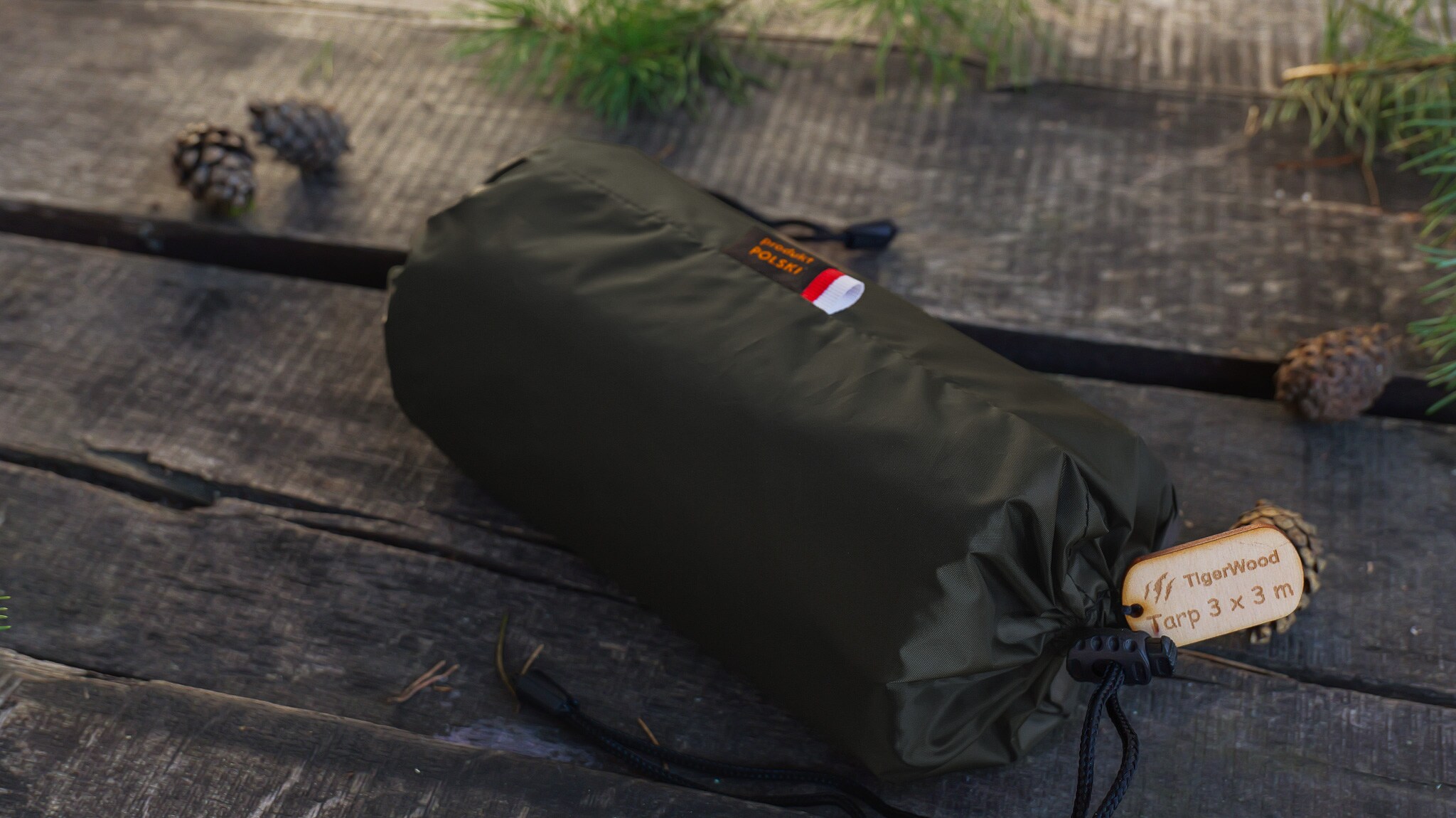 Płachta biwakowa TigerWood Tarp T2 3 x 3 m - Dark Khaki