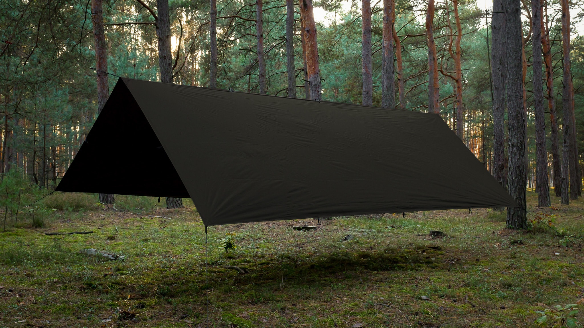Płachta biwakowa TigerWood Tarp T2 3 x 3 m - Dark Khaki