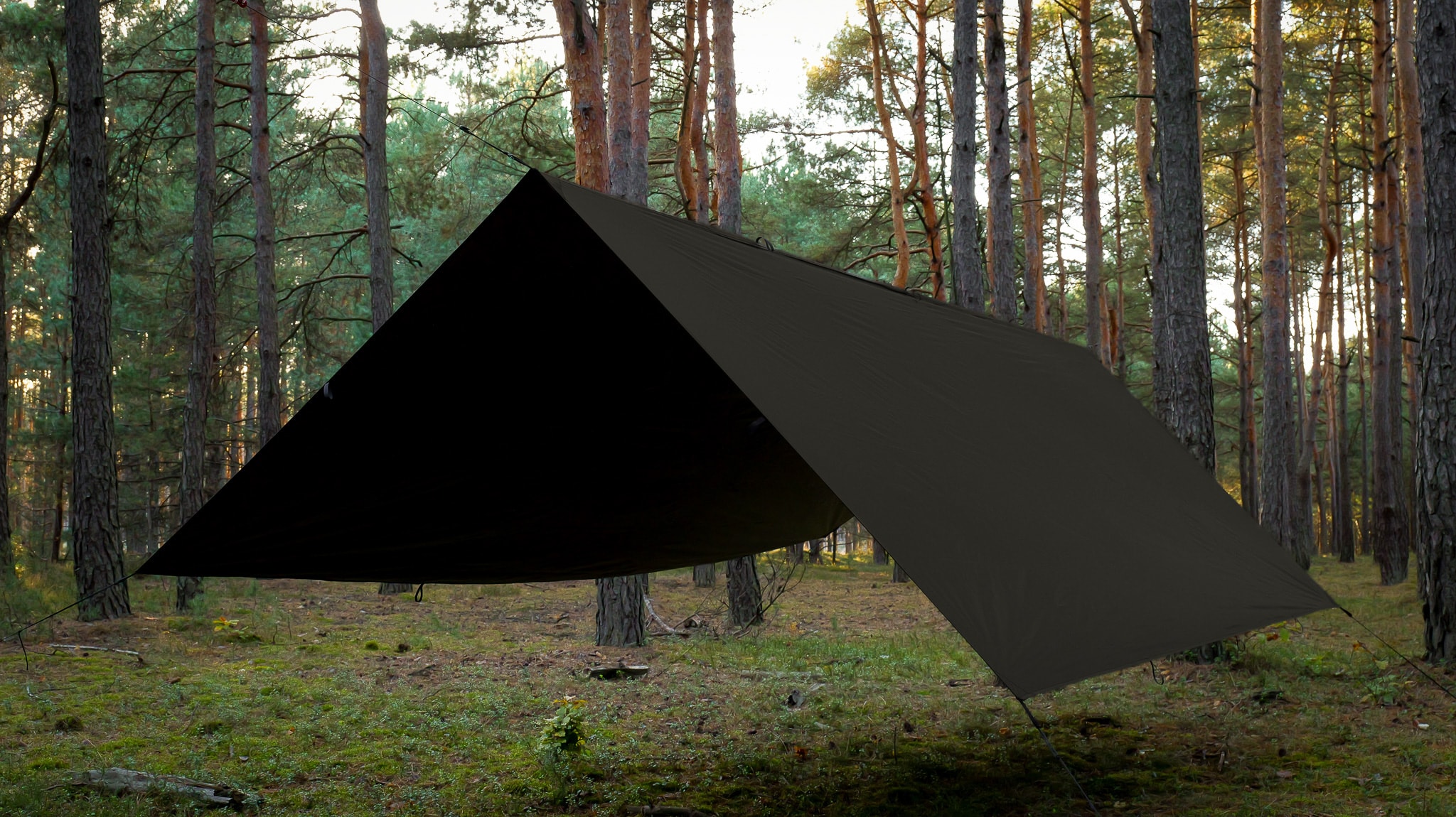 Płachta biwakowa TigerWood Tarp T2 3 x 3 m - Dark Khaki