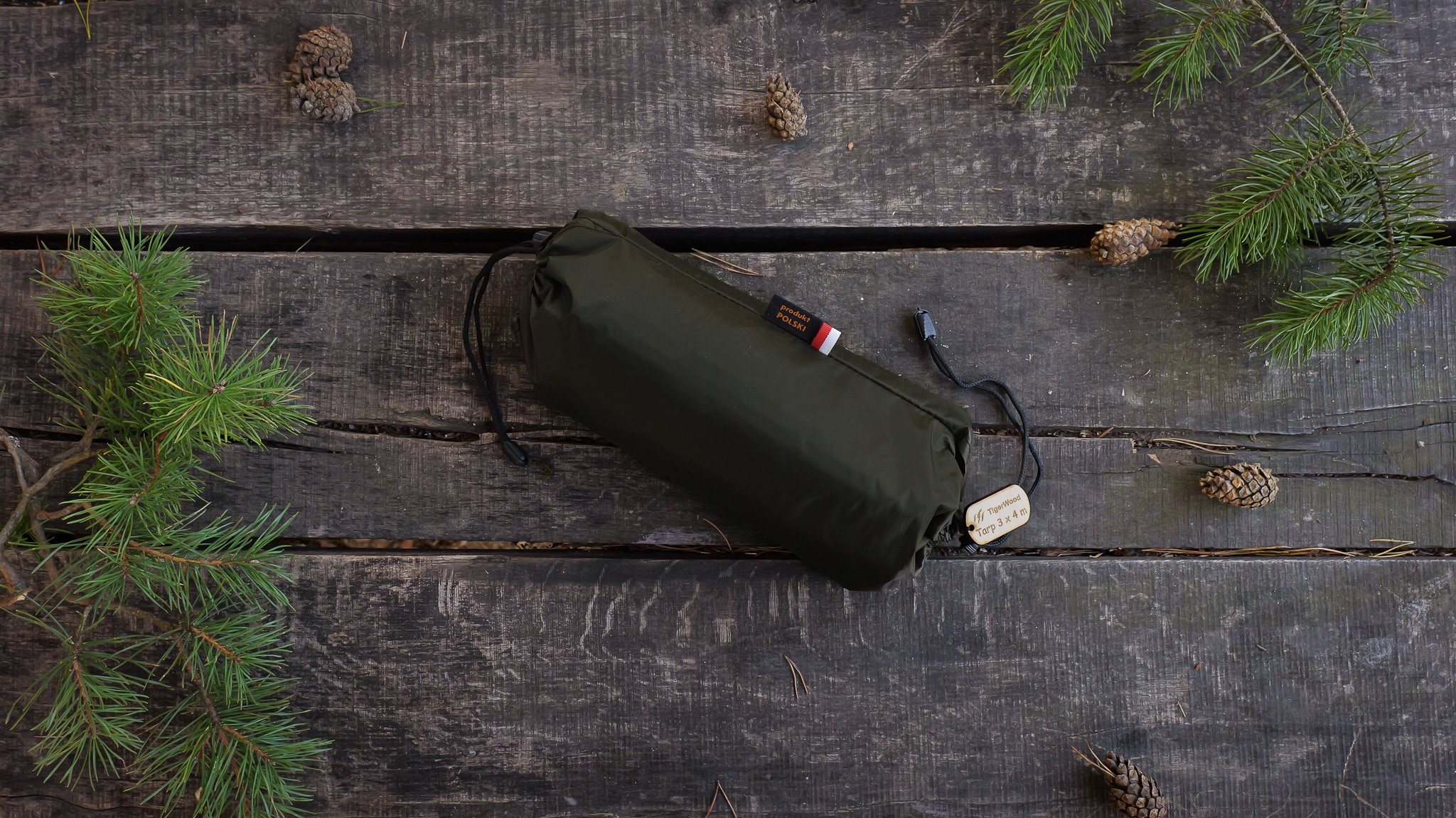 Płachta biwakowa TigerWood Tarp T2 3 x 4 m - Dark Khaki