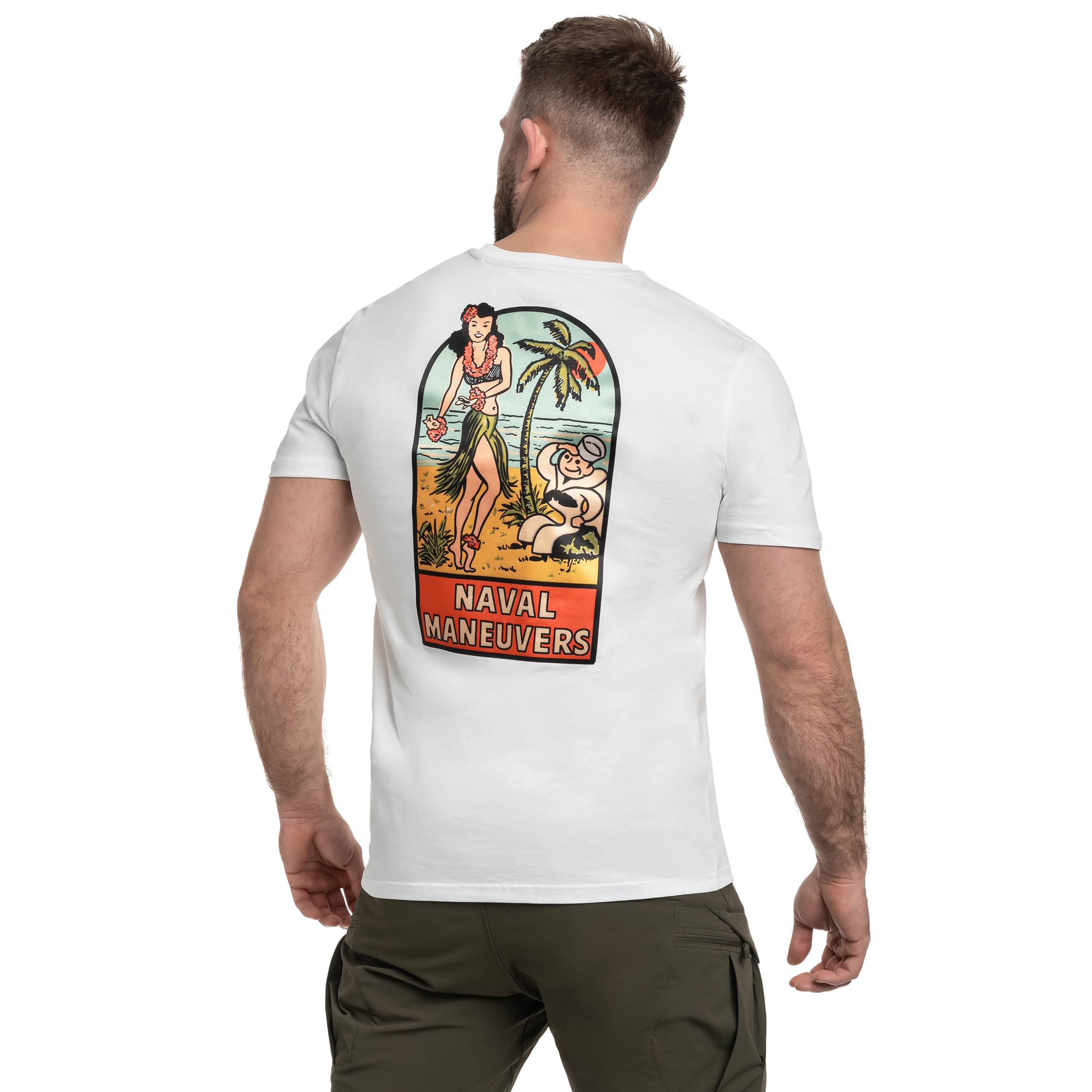 Koszulka T-Shirt Alpha Industries Naval Maneuvers Back Print - White
