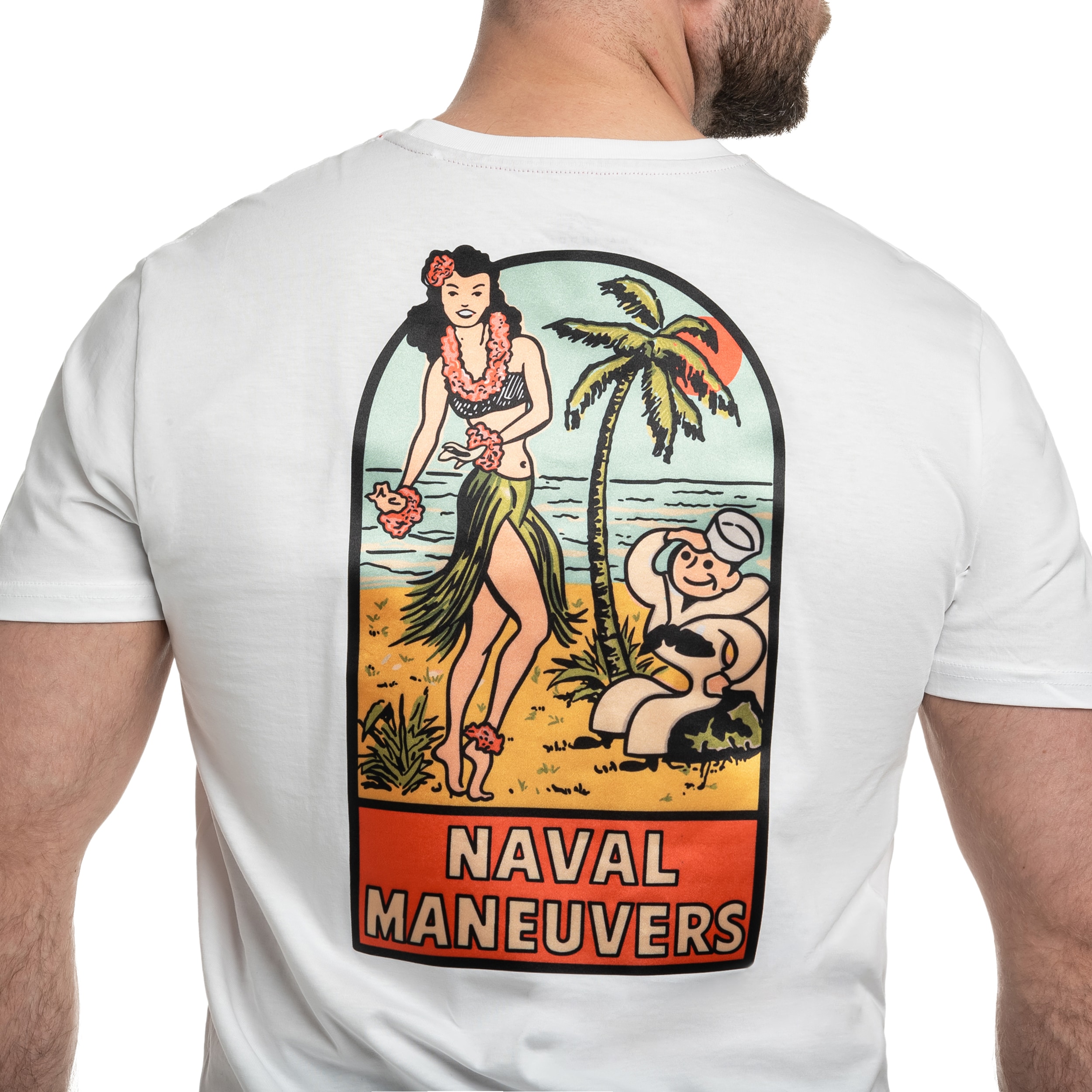 Koszulka T-Shirt Alpha Industries Naval Maneuvers Back Print - White