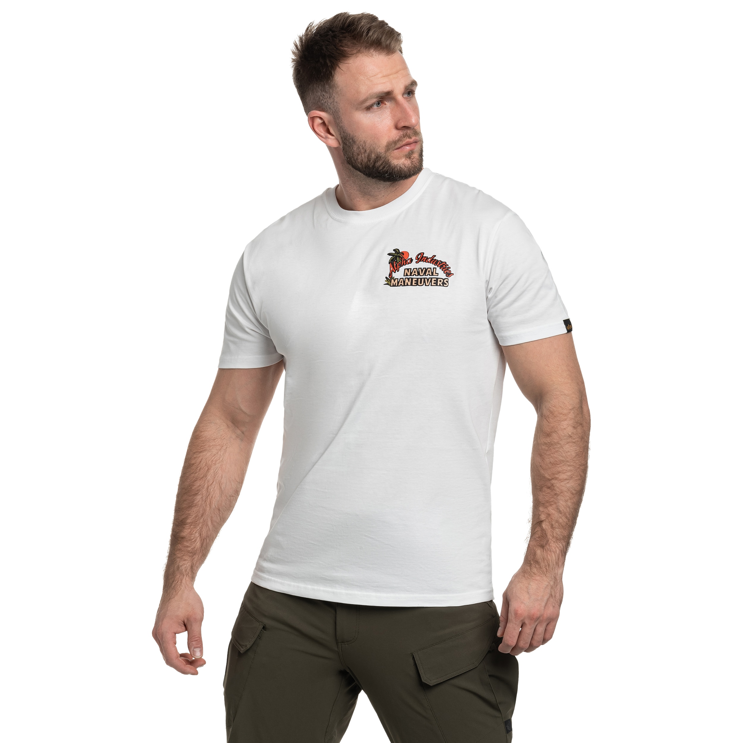 Koszulka T-Shirt Alpha Industries Naval Maneuvers Back Print - White