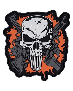 Нашивка 101 Inc. 3D PVC Punish Skull Crossed Guns Нашивка 101 Inc. 3D PVC Punish Skull Crossed Guns