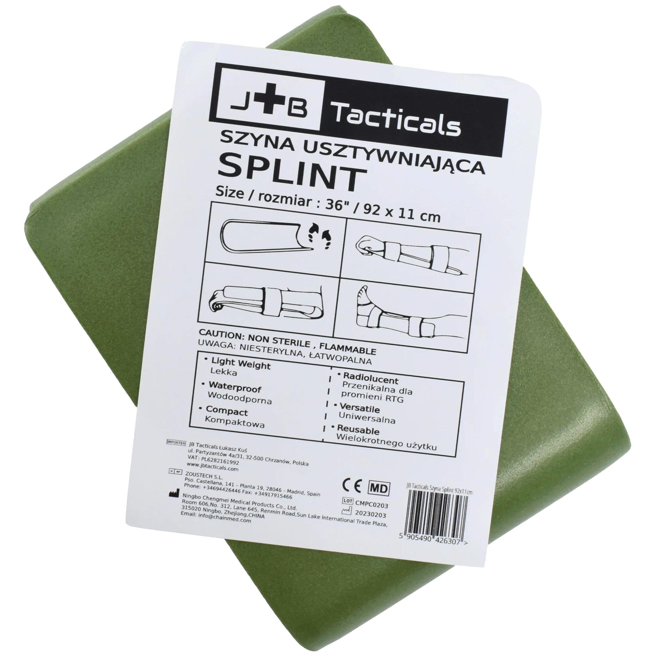 Szyna usztywniająca JB Tacticals Splint 92 x 11 cm
