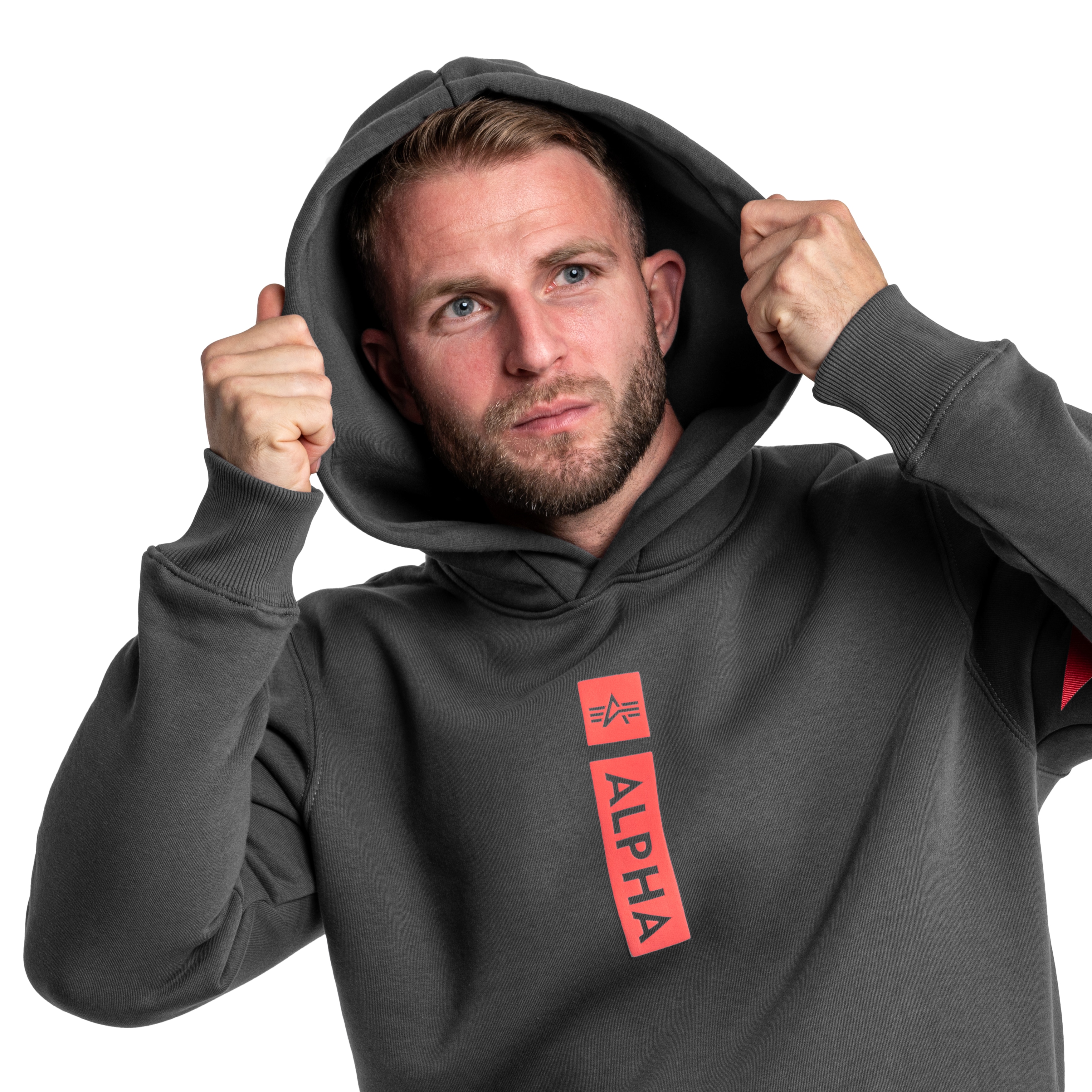 Bluza Alpha Industries Alpha Puff Print Hoodie - Vintage Grey