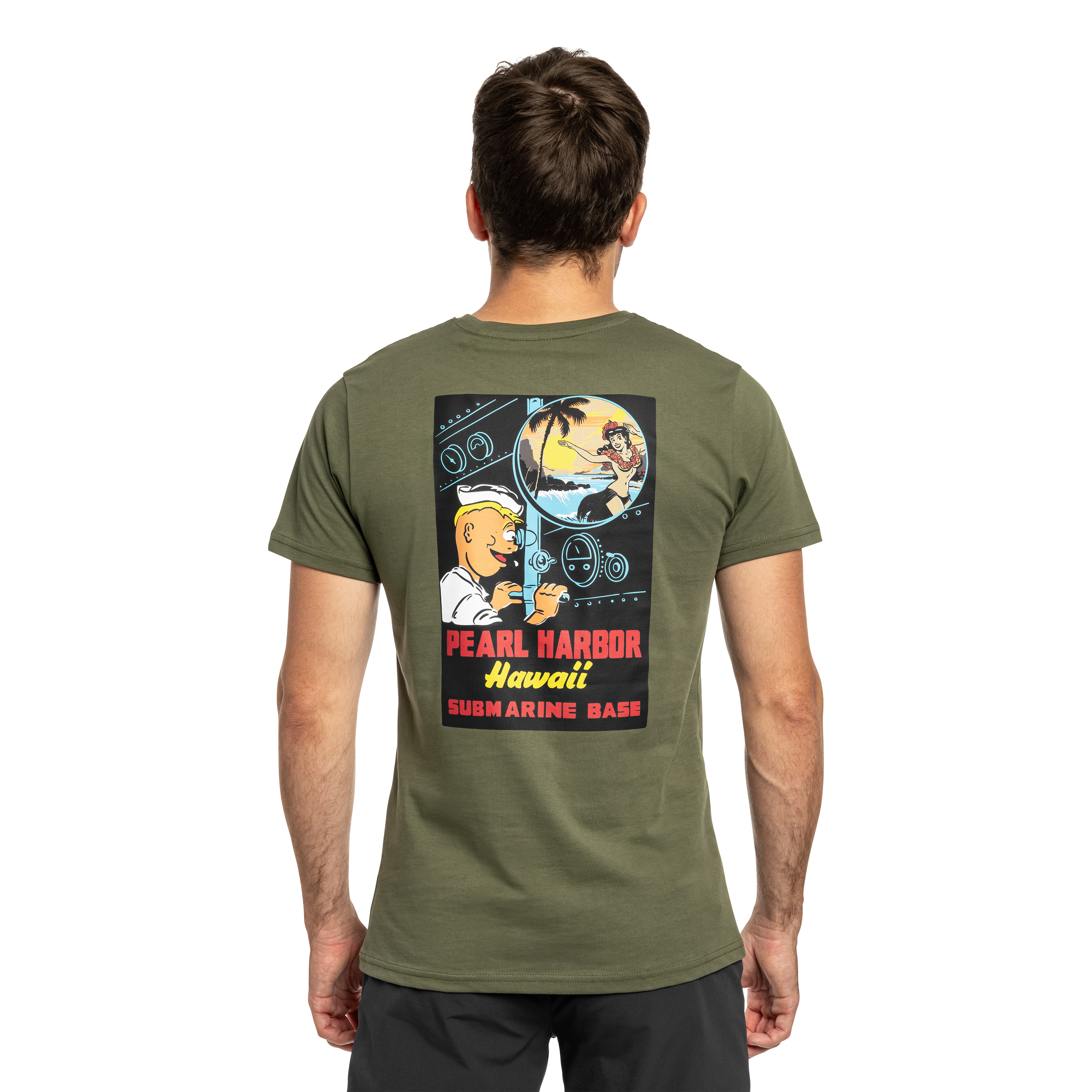 Koszulka T-Shirt Alpha Industries Pearl Harbor Back Print - Dark Olive