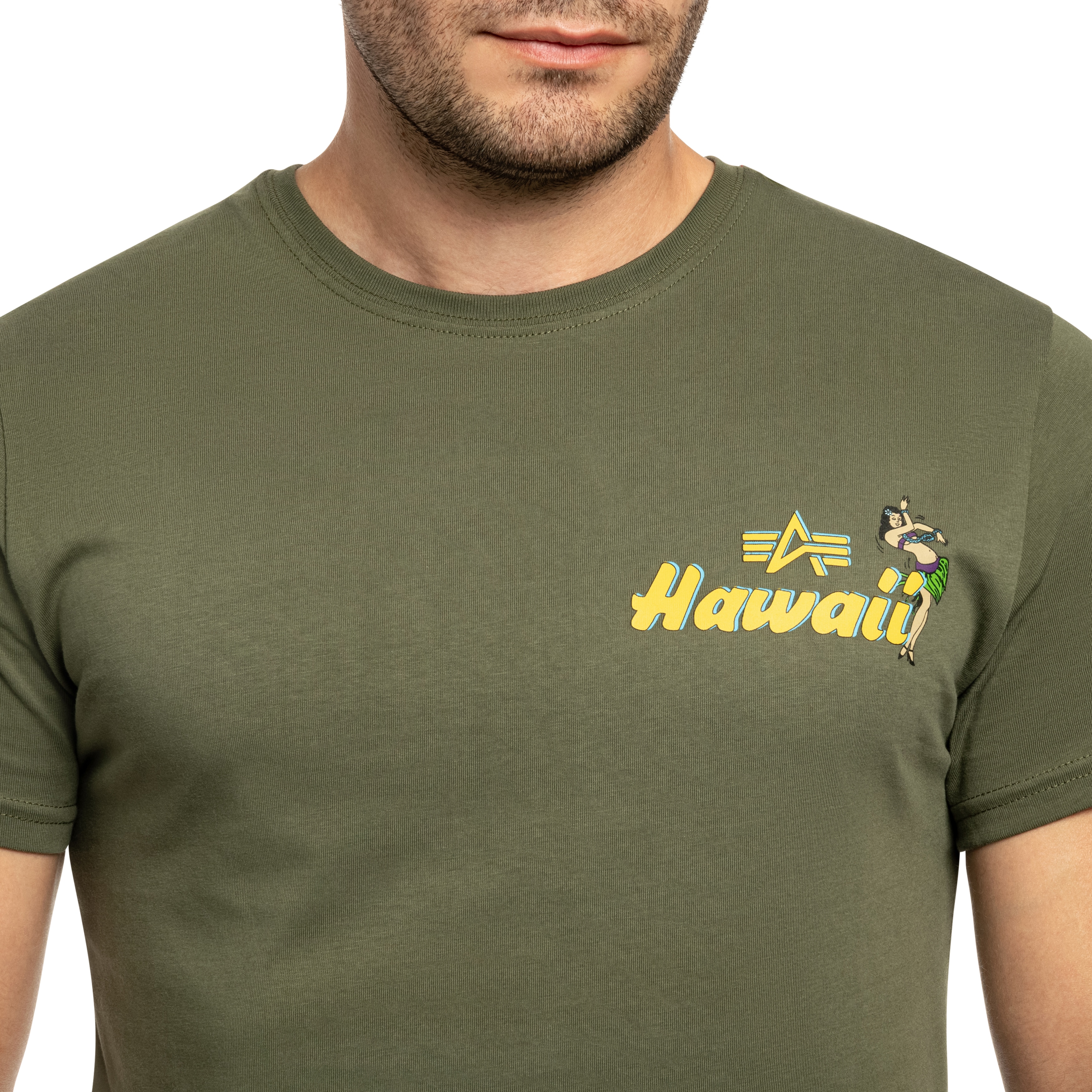 Koszulka T-Shirt Alpha Industries Pearl Harbor Back Print - Dark Olive