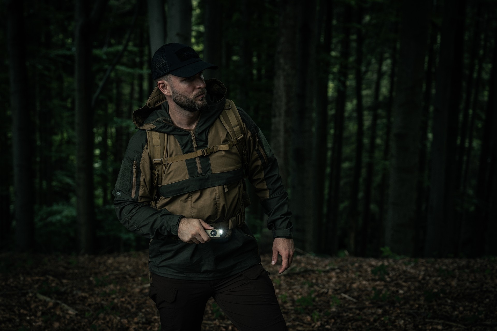 Kurtka Helikon-Tex Anorak Tracer PolyCotton Stretch Rip-Stop - Coyote/Tajga Green