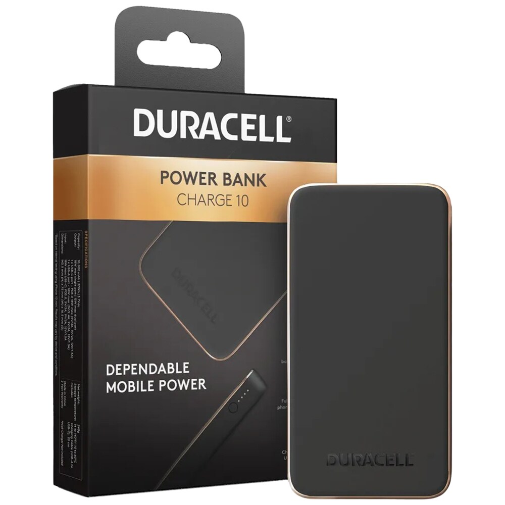 Повербанк Duracell Charge 10 PD 18 W 10000 mAh - Black