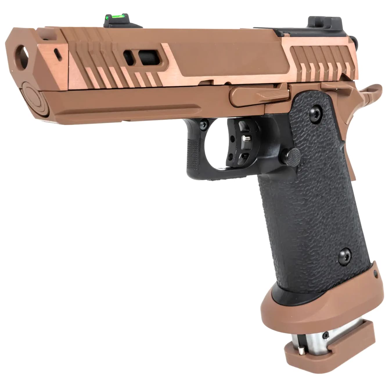 Pistolet ASG GBB SRC Sahara Viper Dual Power z magazynkiem na Green Gas i walizką  - Flat Dark Earth